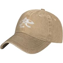 Fear No Fish Vintage Baseball Cap Mens/Womens Adjustable Dad Hats Washed Denim Cowboy Hat Black