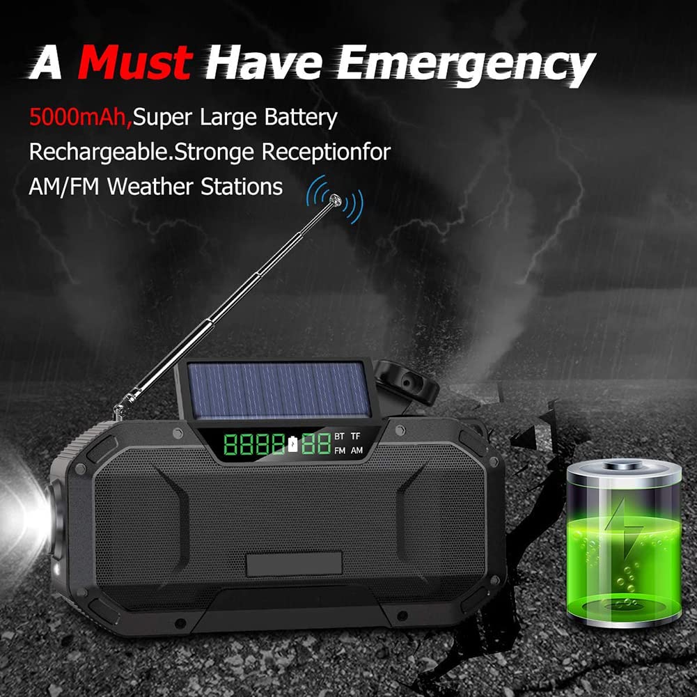nd Up Solar R, korba ręczna i zasilany energią słoneczną DAB R th USB Ph Charr, solarna korba ręczna R th 5000 mAh zasilanie bateryjne, szmaragdowe zastosowanie do kamer, wędrówek