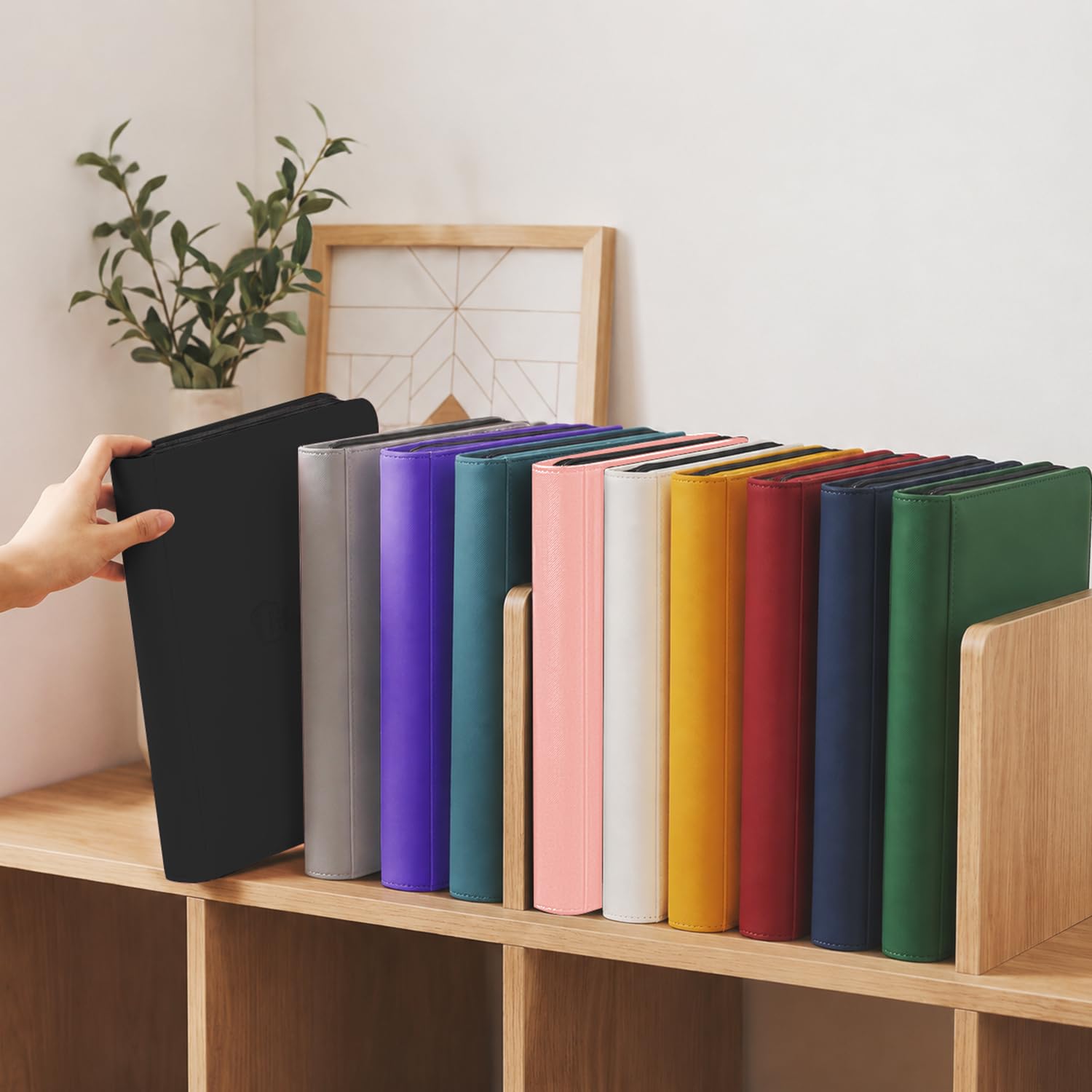 Raccoglitore per carte collezionabili in poliuretano, con 12 tasche, 720 carte con chiusura a cerniera, colore: nero