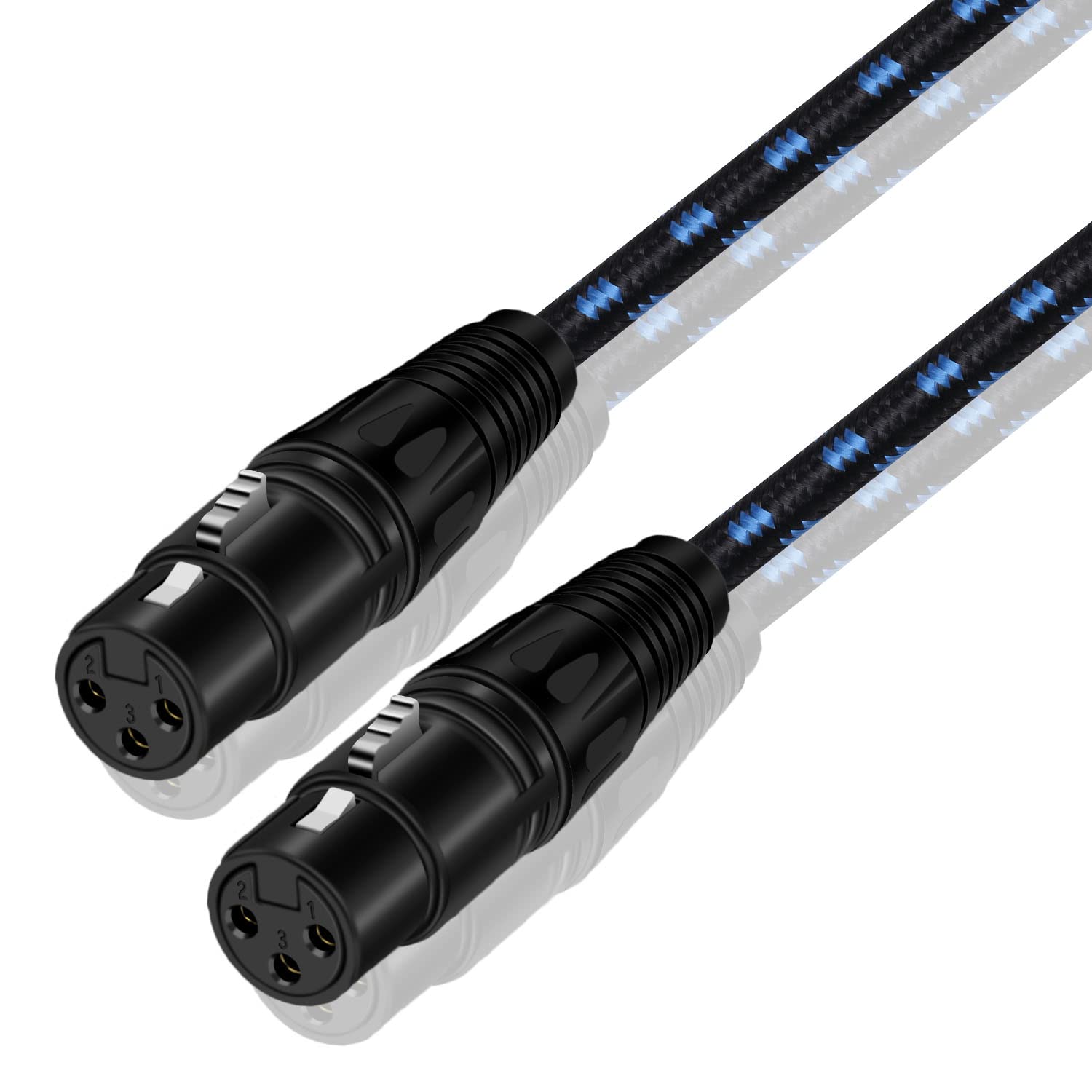 DREMAKE XLR Mic Adapter Cable 1.5M, Balanced XLR 3Pin Female to Female Microphone Extender Patch Cable for Live Sound & Stage, Studio Harmonizer, Mixing Board, Speaker System XLR to XLR Extension Cord