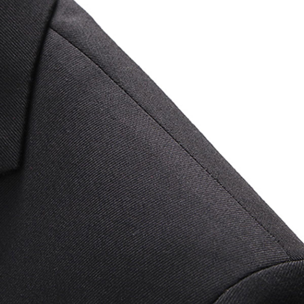 YOUTHUP Garnitur męski, 2-częściowy, slim fit, garnitur męski, biznesowy, wesele, nowoczesny garnitur, marynarka, spodnie garniturowe, czarny, XL