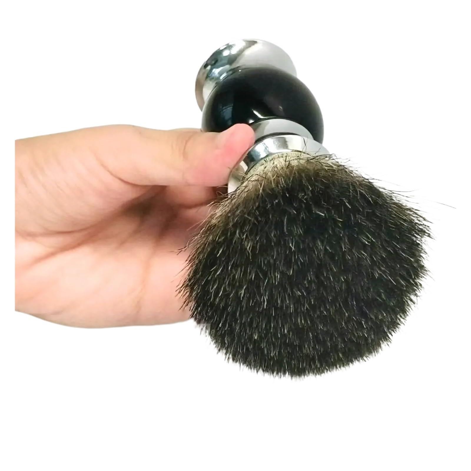 Pennello Da Barba, Compatibile Con Pennello Generico In Pelo Di Tasso | Accessorio for la rasatura bagnata da uomo for creare una schiuma da barba liscia(Black)
