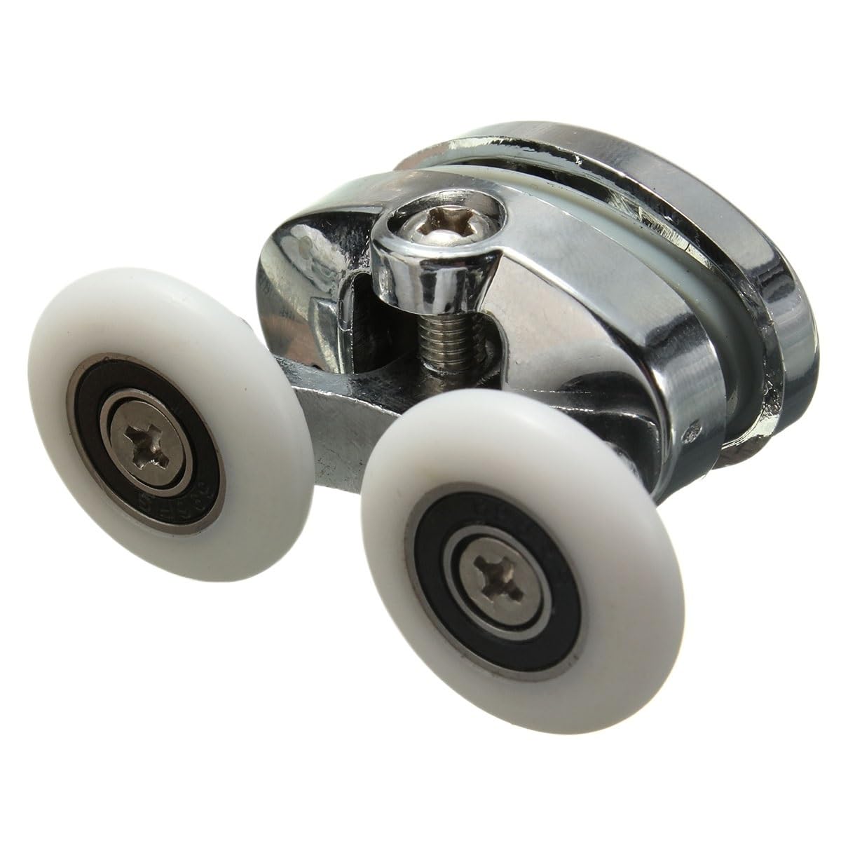 Qiushibo One Color Shower Door Rollers 2Pcs 25Mm Twin Shower Glass Door Top Zinc Alloy Rollers Runners Pulleys Wheels Shower Room Pulley Bathroom Roller Shower Door Wheels