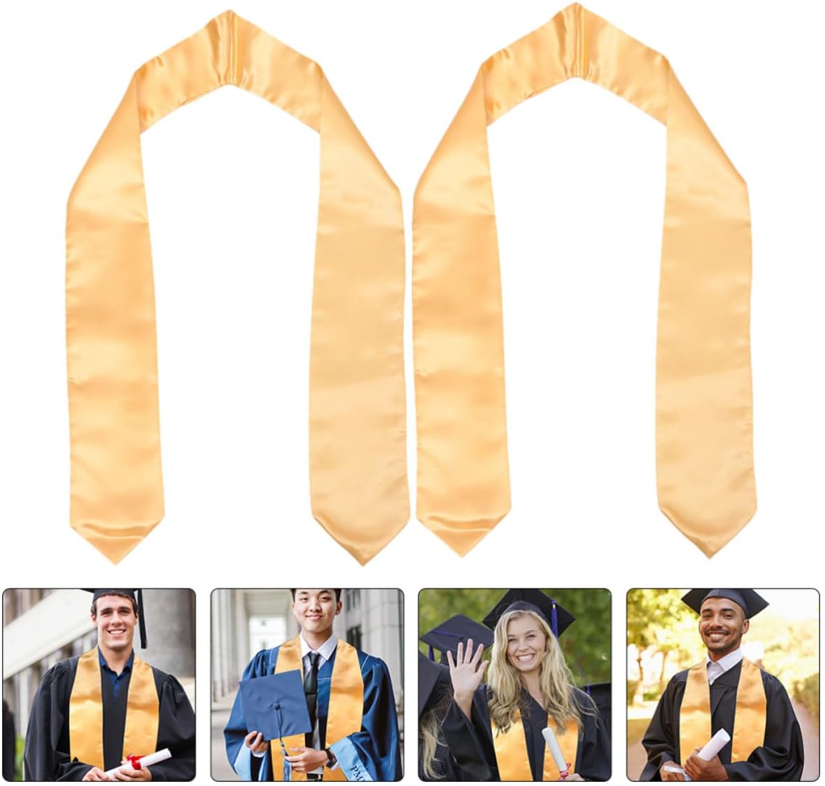 ORFOFE 2pcs Graduation Party Sashes Comfortable and Easy to Wear Plain Cloth Shoulder Straps for Bachelors, Graduation Ceremony and Photo Props Accessories