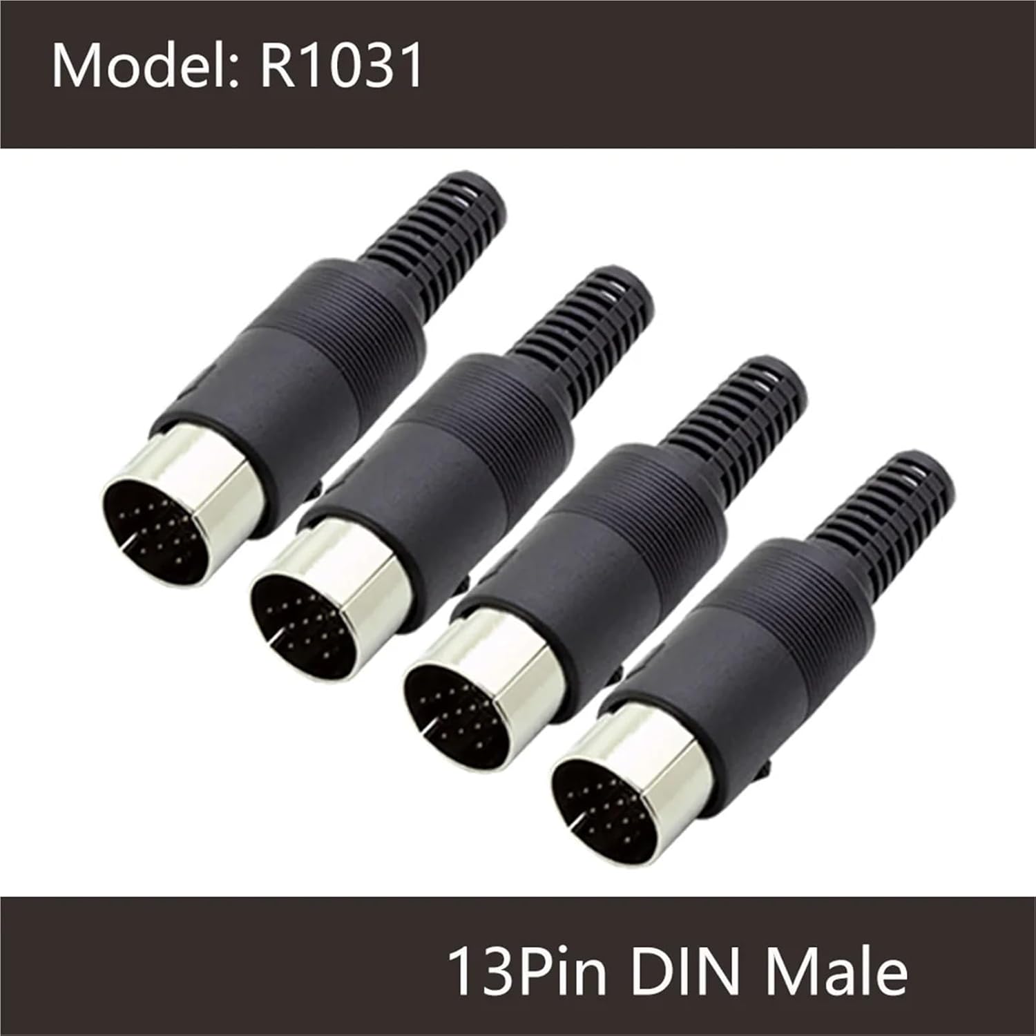 10Pcs 3/4/5/6/7/8/13 Pins DIN Connector Male/Female Jack Socket Chassis Cable Mount with Plastic Handle(10xM 13Pin)