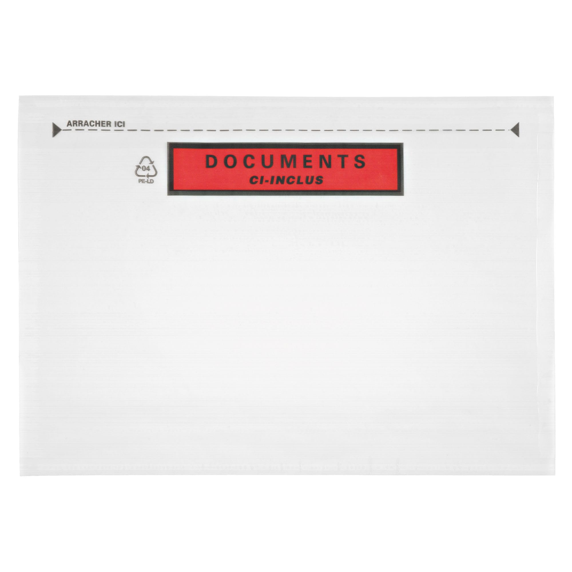 Pochette porte-document autoadhésive plastique 228 x 165 mm - Carton de 1000