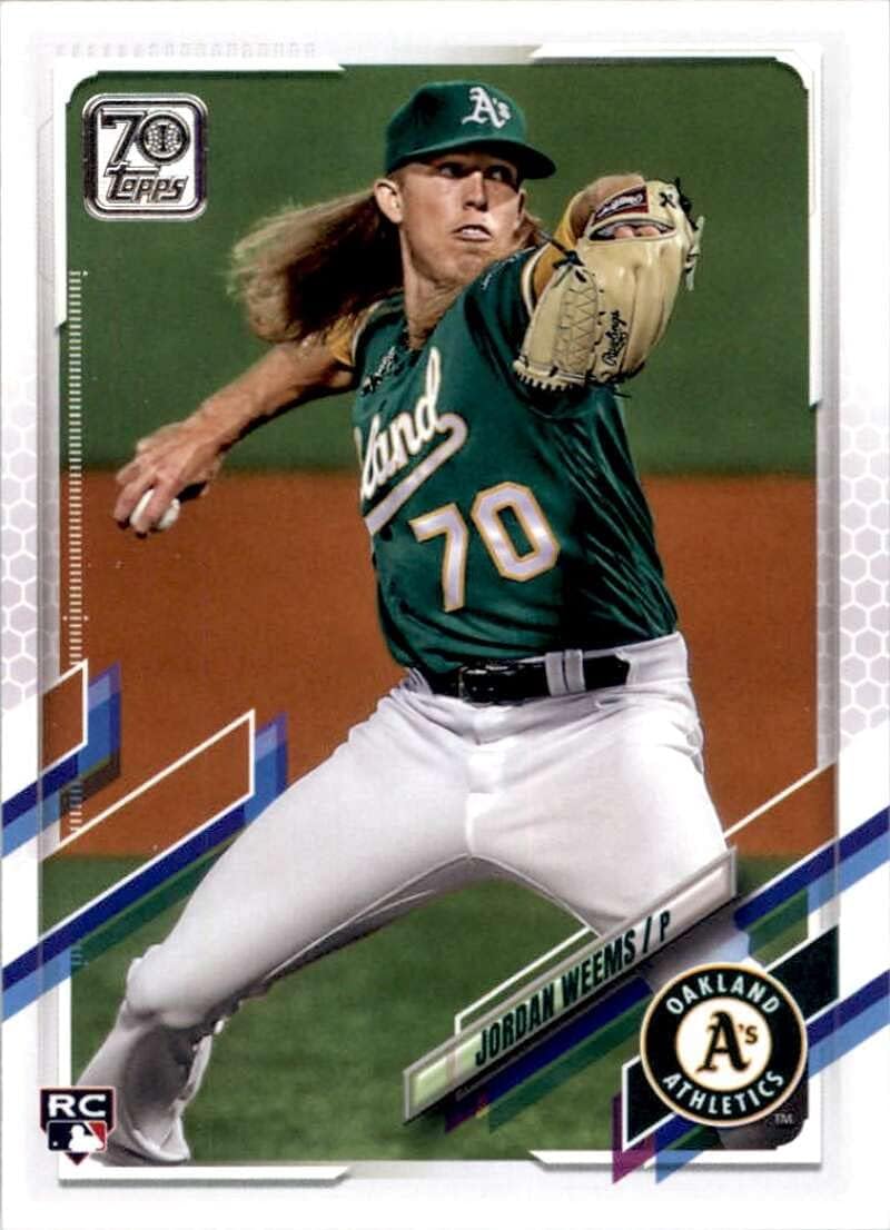 2021 Topps #570 Jordan Weems Oakland Athletics (RC - Rookie Card) NM-MT MLB Baseball