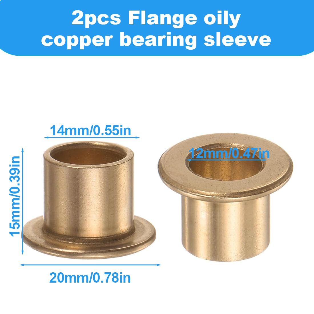 2 Boccole Autolubrificanti In Ottone Con Flangia - Alesaggio 10mm, Per Macchine Industriali E Stampanti - Foto 8