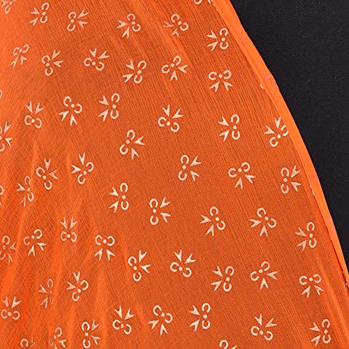 Image of YOUTHQUAKE Soft Chiffon Dupatta with Golden Foil Print & Tassels for Women & Girls