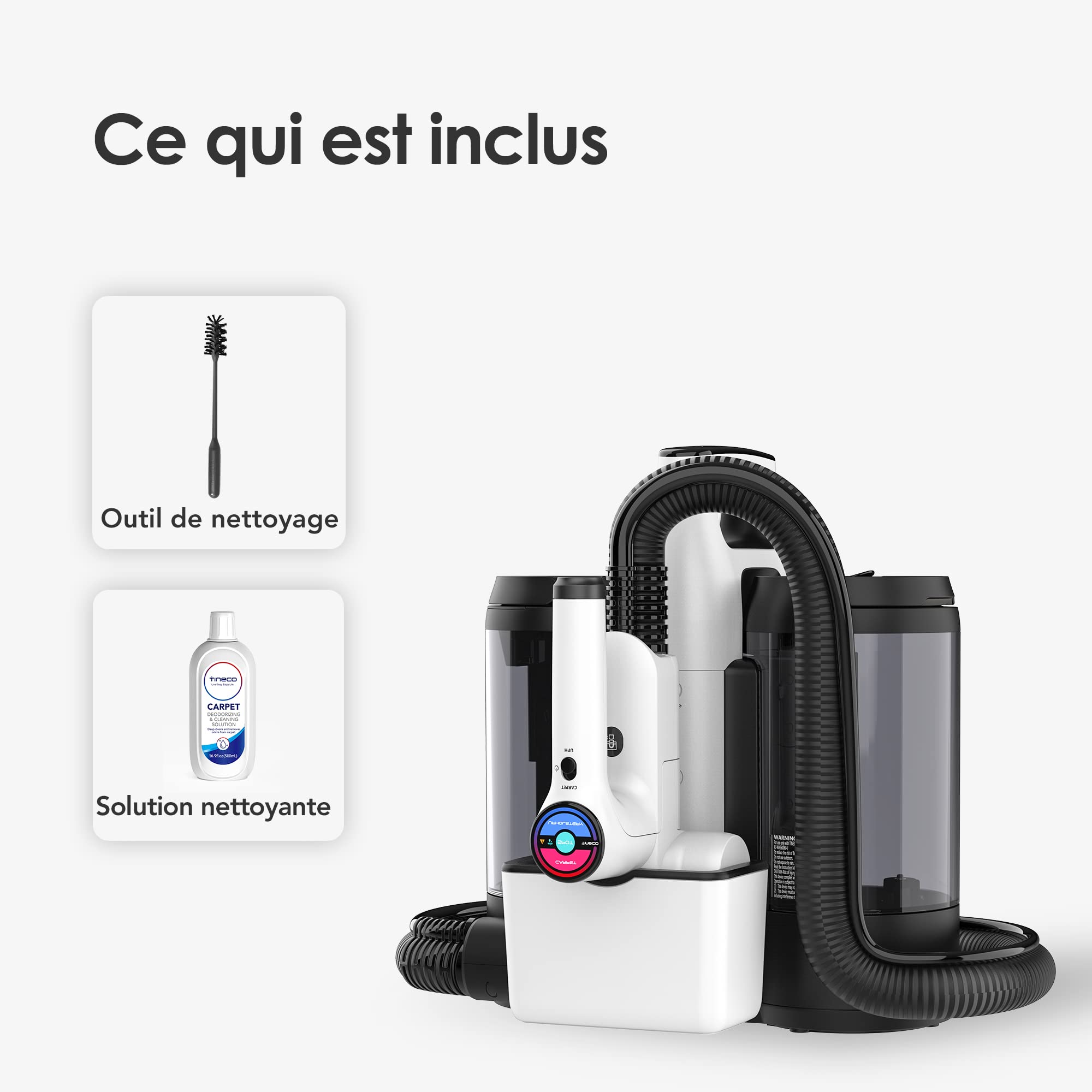 Tineco CARPET ONE Spot Essentials Nettoyeur intelligent pour Tapis, moquettes et Tissus d'ameublement, Portable, Léger, Fonctionnement Silencieux, Écran LED