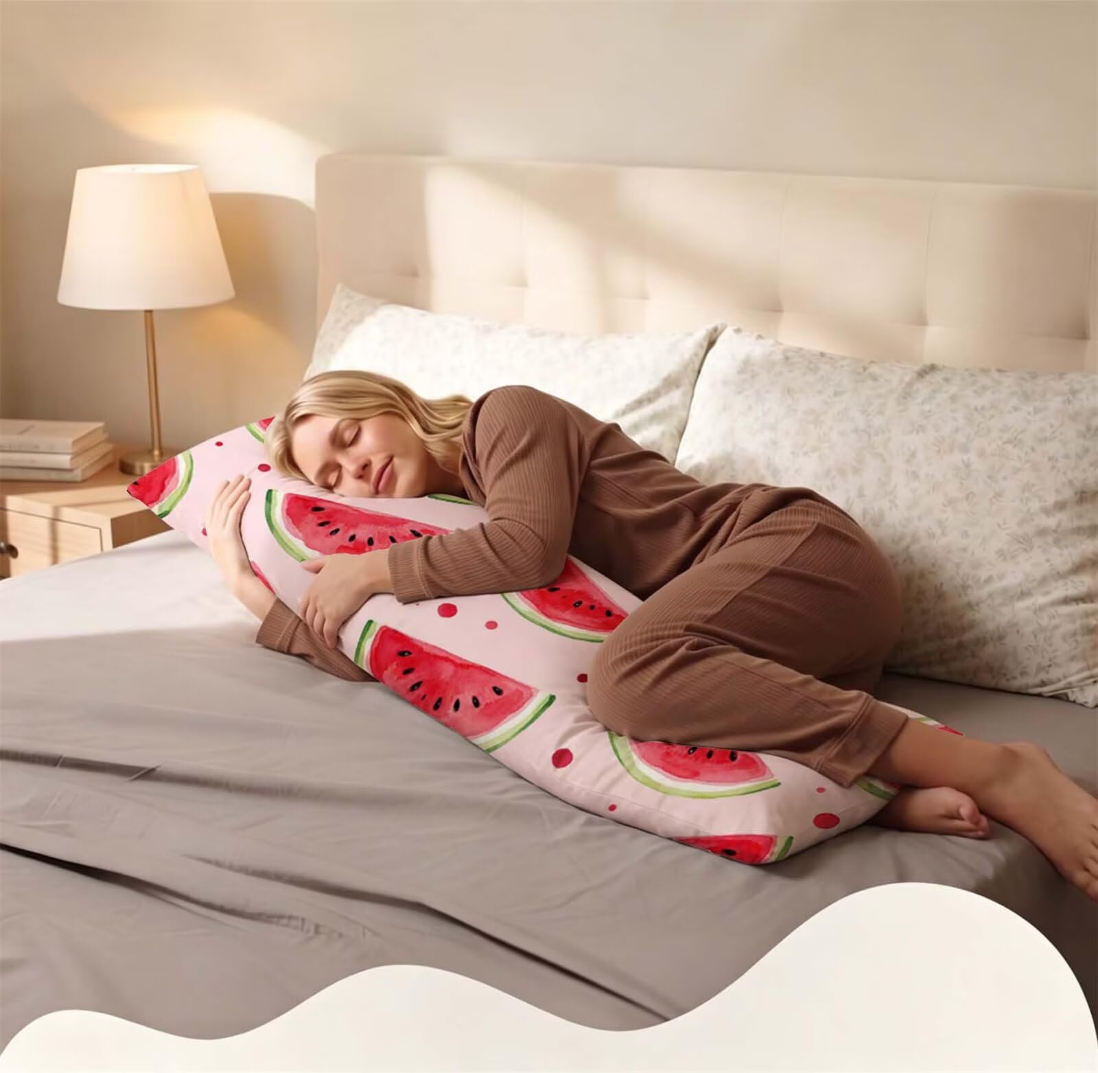 Rosa-32 Federe Cuscino Letto 50x150 cm, Grande Cuscini per Divano Velluto, | Doppia Faccia Stampa, Frutta-2 Fodera per Cuscino Decorativa, con Cerniera, Cuscino per Dormire Sul Fianco j-158