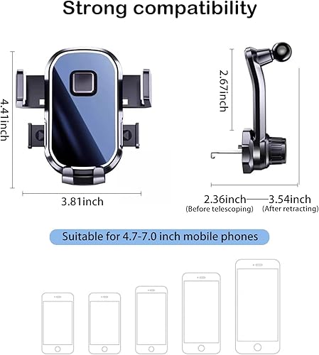 Miniatura 2 de Soporte para teléfono de coche, soporte para teléfono de ventilación, ajustable 360, adecuado para teléfonos móviles de 4.7-6.8 pulgadas
