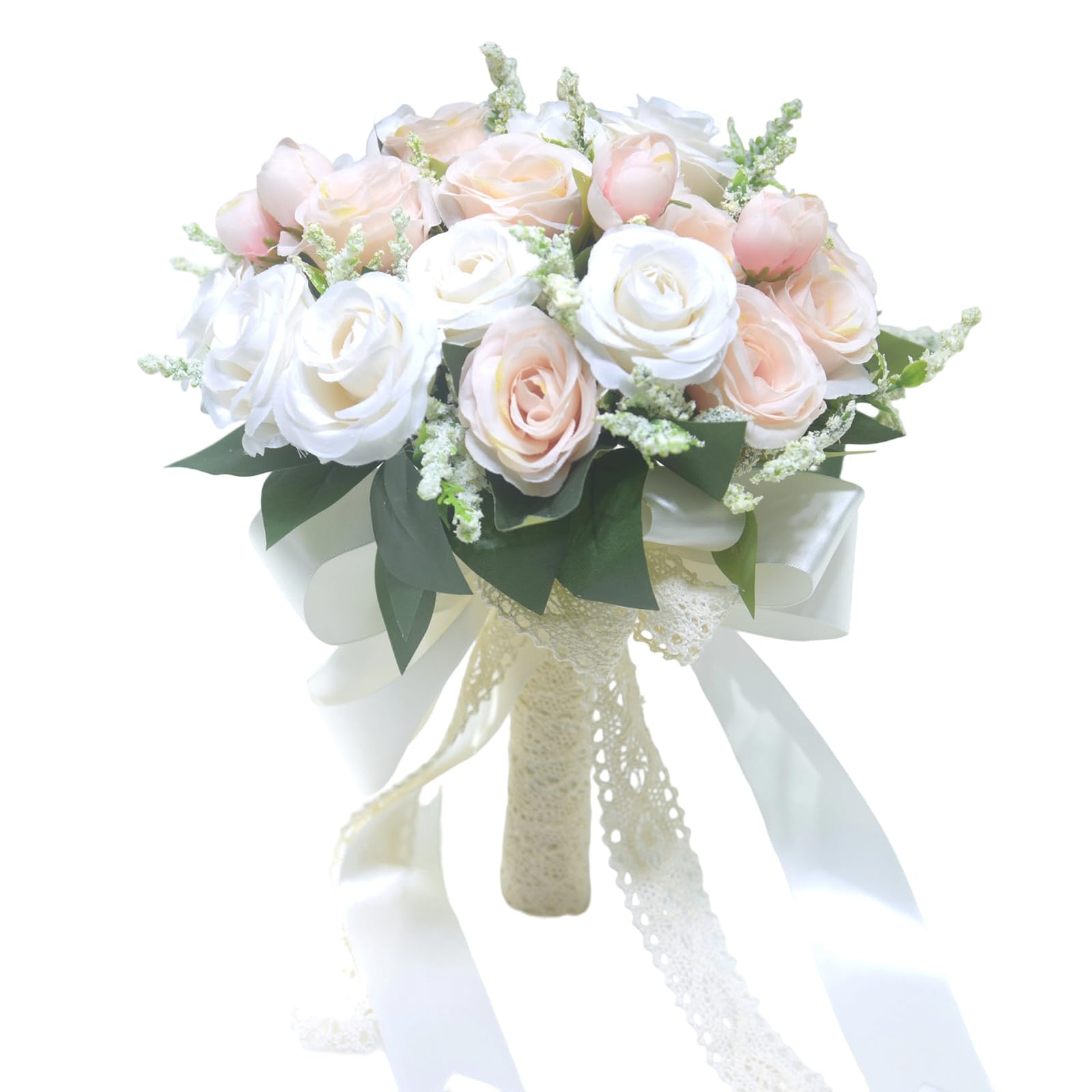 Msioytog Artificial Silk Flower Bridal Bouquet for Wedding Ceremony Realistic Flower Arrangement Bride Photography Accessories Artificial Wedding Bouquet
