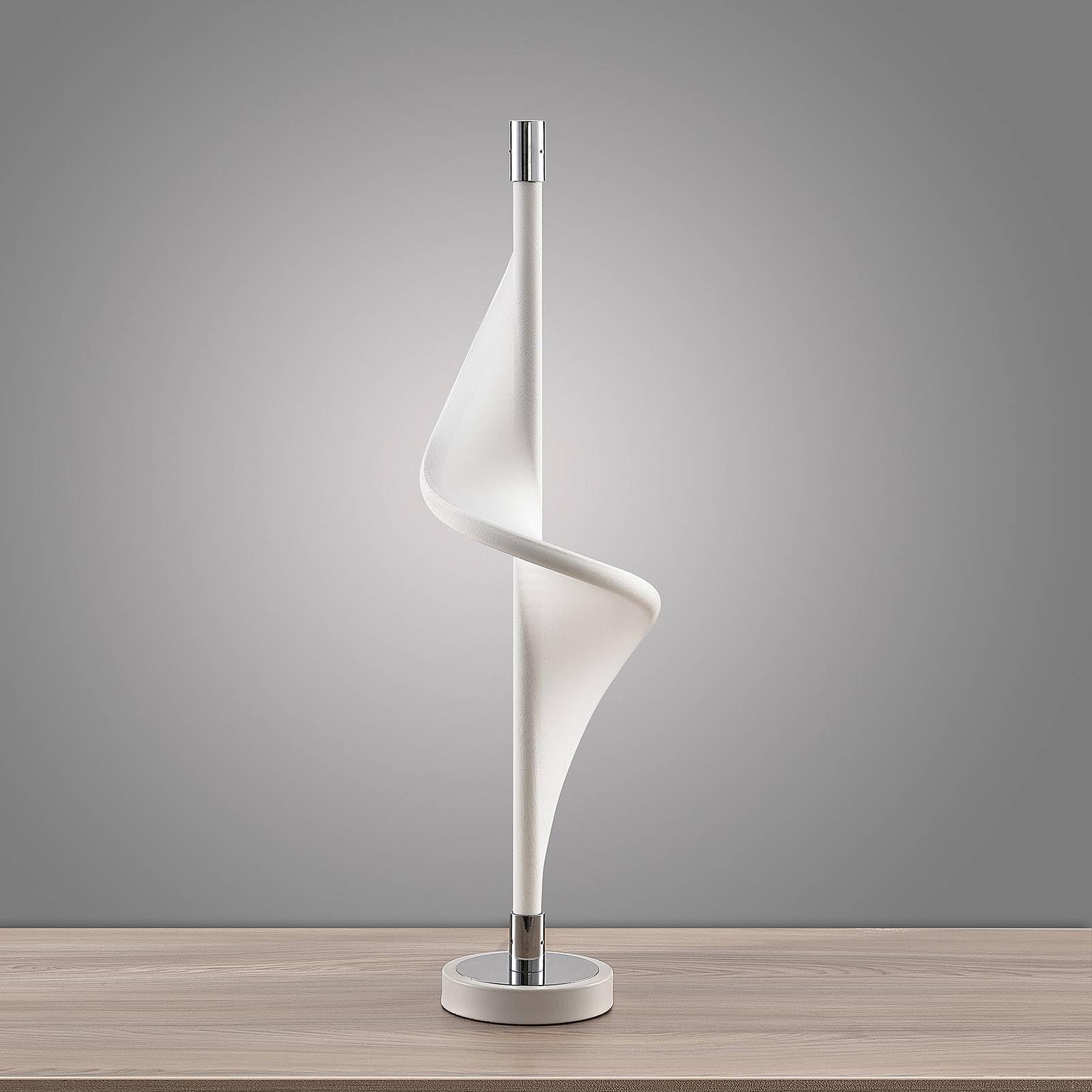 Lucande LED Tischlampe Edano dimmbar (Modern) in Weiß aus Textil (1 flammig,) - Tischleuchte Schreibtischlampe Nachttischlampe Wohnzimmerleuchte