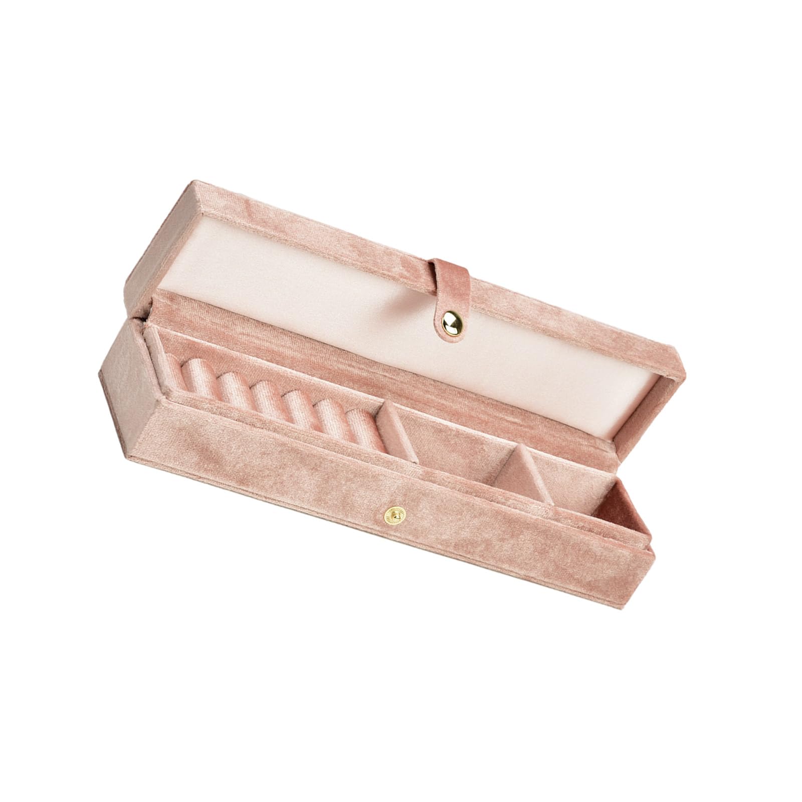 Msioytog Jewelry Storage Case with Multiple Compartments Elegant Velvets Jewellery Container Stylish Women Accessories Holder Compact Jewelry Holder