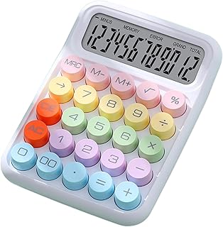 Calculadora de botones mecánicos portátil para el hogar, la escuela, la oficina, color blanco, 16 x 11 x 2 cm