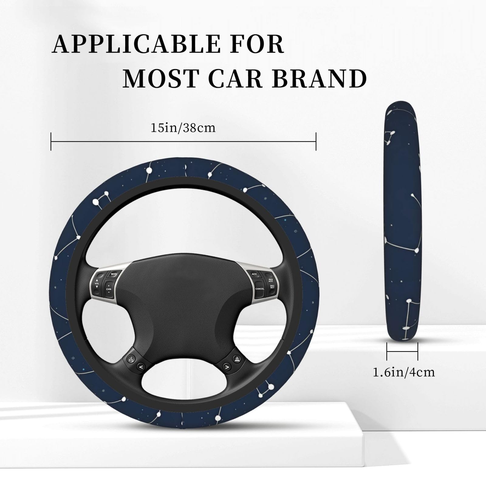 Coprivolante Auto Elasticizzato, Stampa Fosforescente, Antiscivolo, In Neoprene, Universale 37-39 Cm