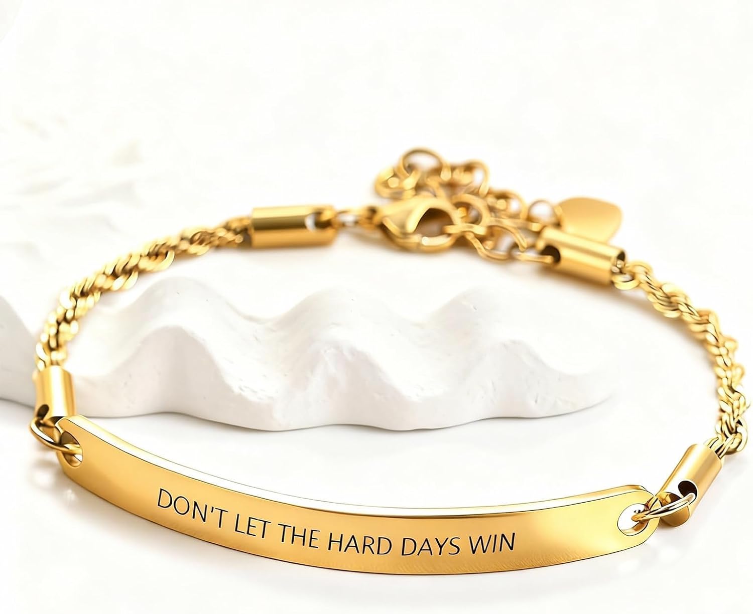 Don't Let the Hard Days Win Bracelet for Women Anxiety Relief Inspirational Gift Adjustable Braided String Bracelet with Encouragement Card Motivational Jewelry for Friends Stress Relief Gifts - Image 7