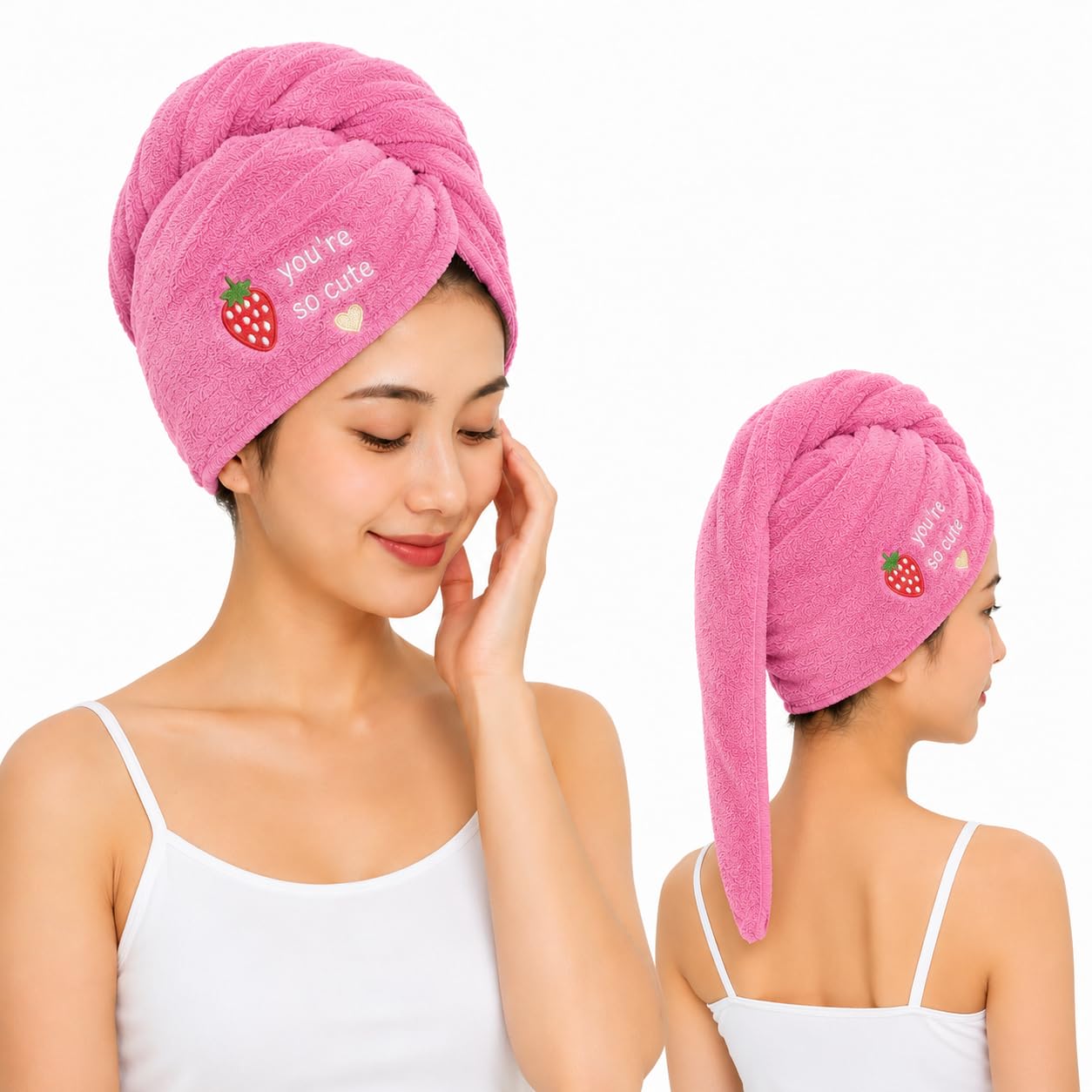 GRSM Microfiber Hair Towel Wrap for Women – Super Absorbent, Quick-Dry Hair Drying Cap – Soft & Lightweight Bathrobe-Style Magic Towel for Wet Hair (Multicolor)-image-24