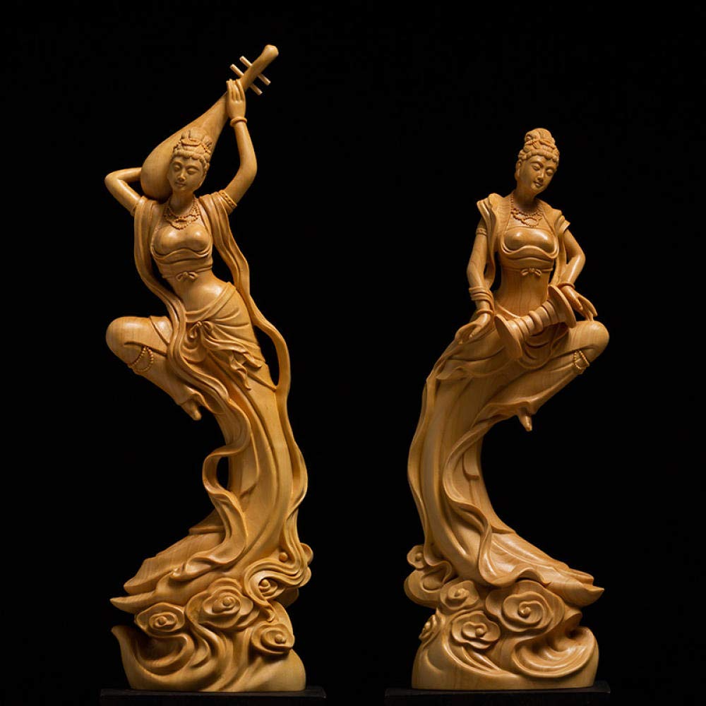 中国　浮き彫り　木彫 Amazon.co.jp: 彫像ツゲツゲ木彫り木彫像中国風ホームフィギュア彫刻