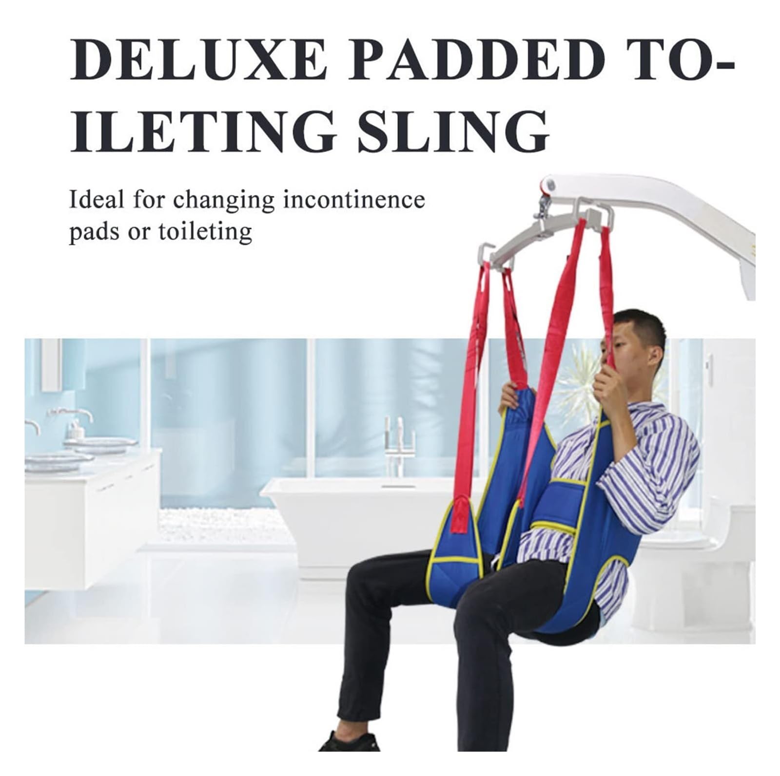 Hebe- und Transfergurt für Patienten | Toilettengurt mit Beinschlingen & voller Rückenstütze | Verstellbarer Liftergurt für Stehtraining und Toilettengang | Bis 200kg