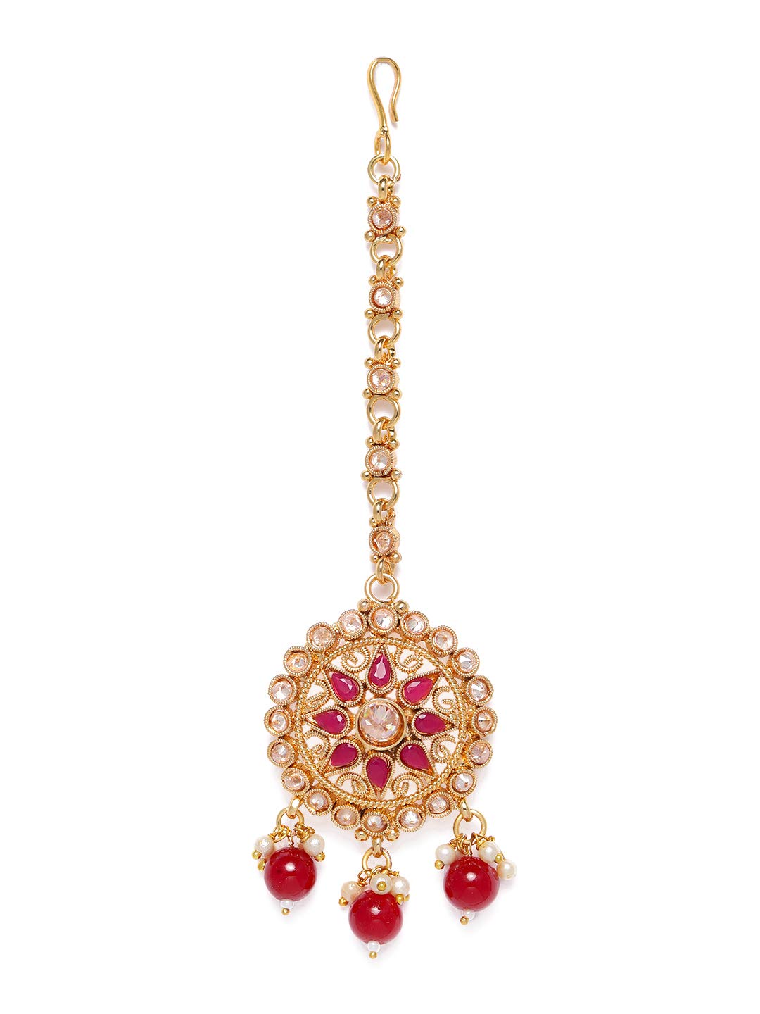 AccessHer Gold-Toned & Red Faux Ruby Maang Tika for women and girls (B08KW2XCCZ) Amazon Price History, Amazon Price Tracker