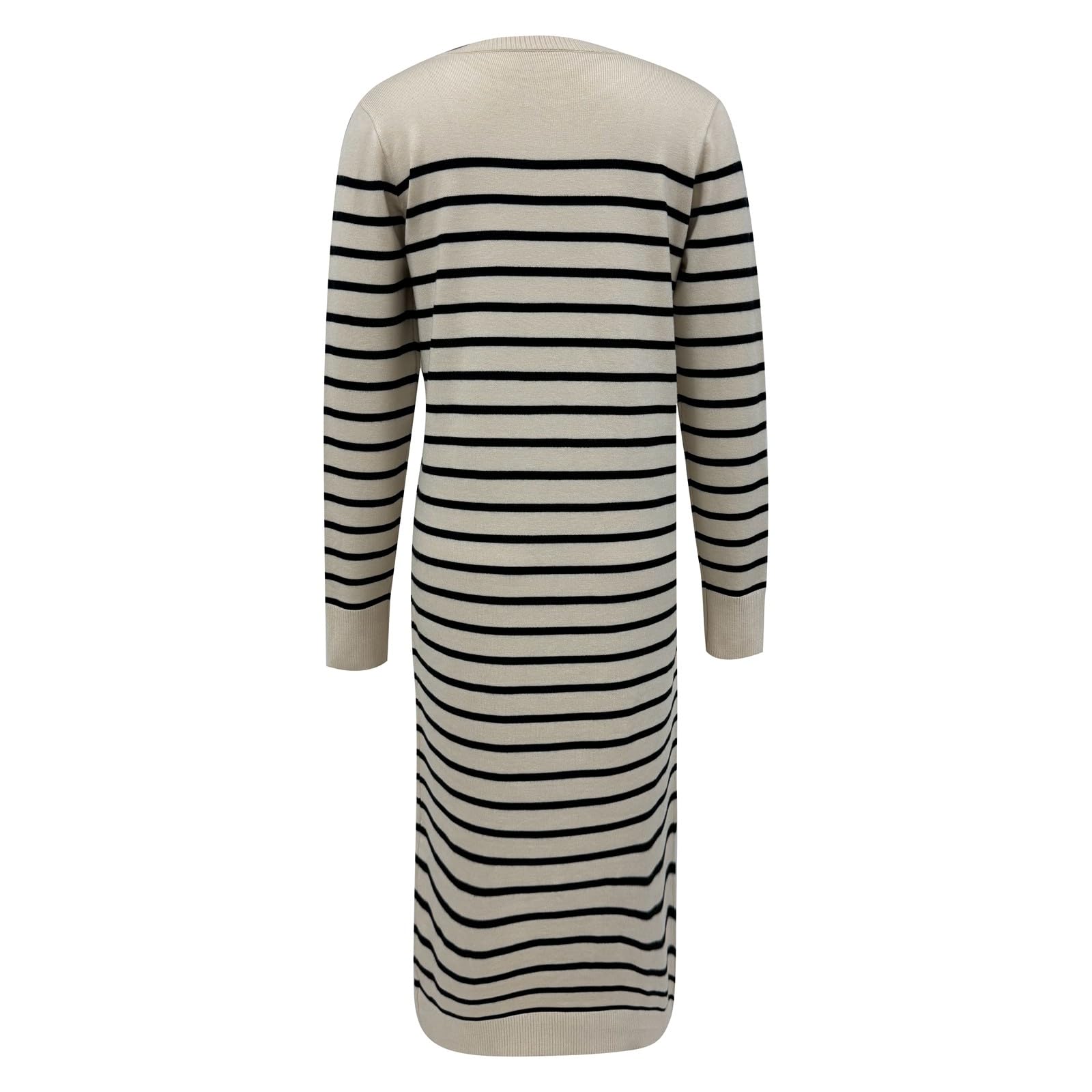 Generico Abito Maglia Donna Invernale, Vestito Invernale Donna Elegante,Vestito Elegante in Maglia Abito Lungo A Righe vestibilità Slim per Le Occasioni Autunno/Inverno