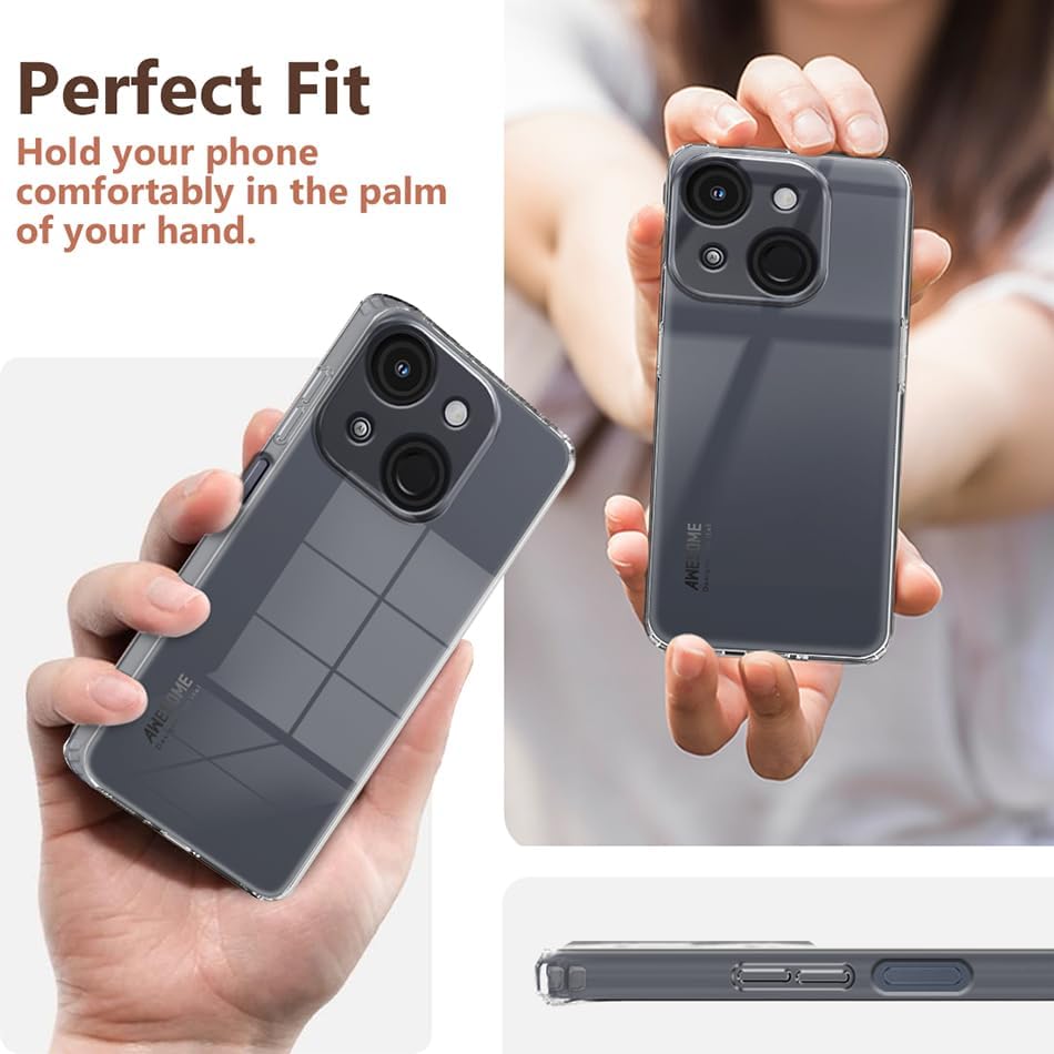 Image of COVERBLACK Soft Rubber Silicon Clear Case Back Cover Compatible for Itel A50C 4G - Transparent