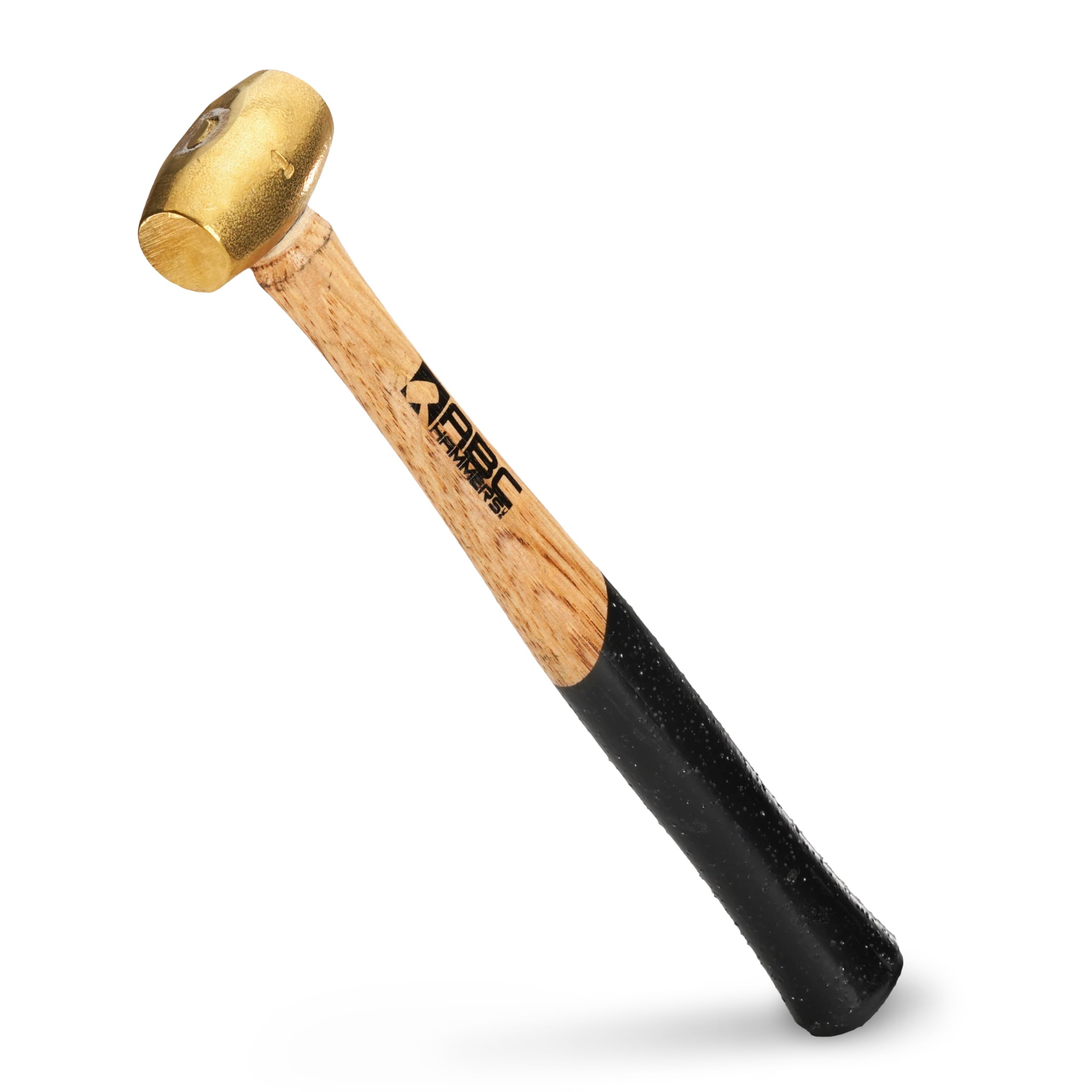 ABC HAMMERS Brass Hammer - 1 lb. USA Made Non-Sparking Hammer with 10" Wood Handle & Double Faced Head - ABC1BW