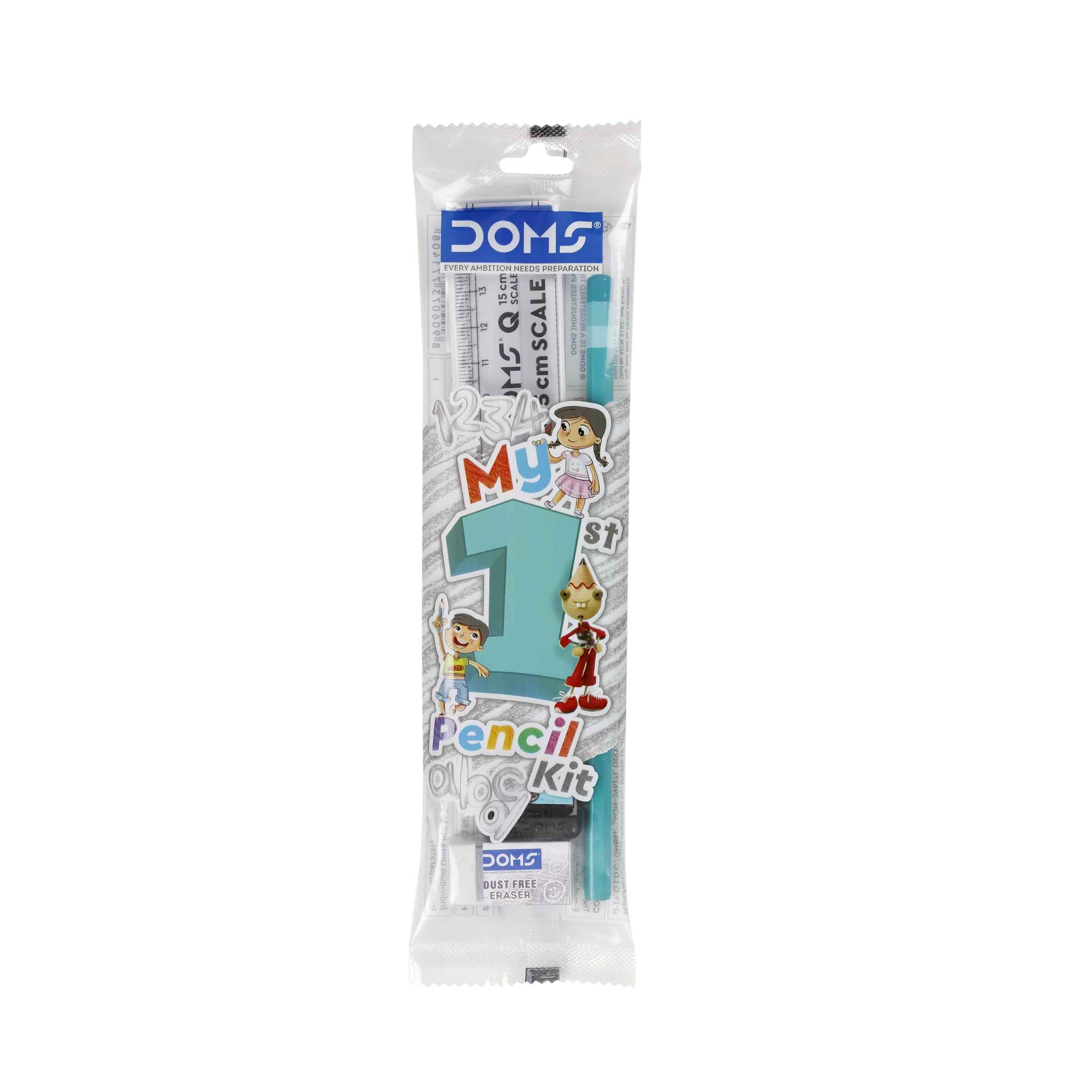 Doms My 1st Pencil Kit X20 | For Dark & Neat Writing | Perfect Value Pack | Kit For School Essentials | Includes Pencil, Scale, Sharpner & Eraser | Pack of 20 Kits-image-48