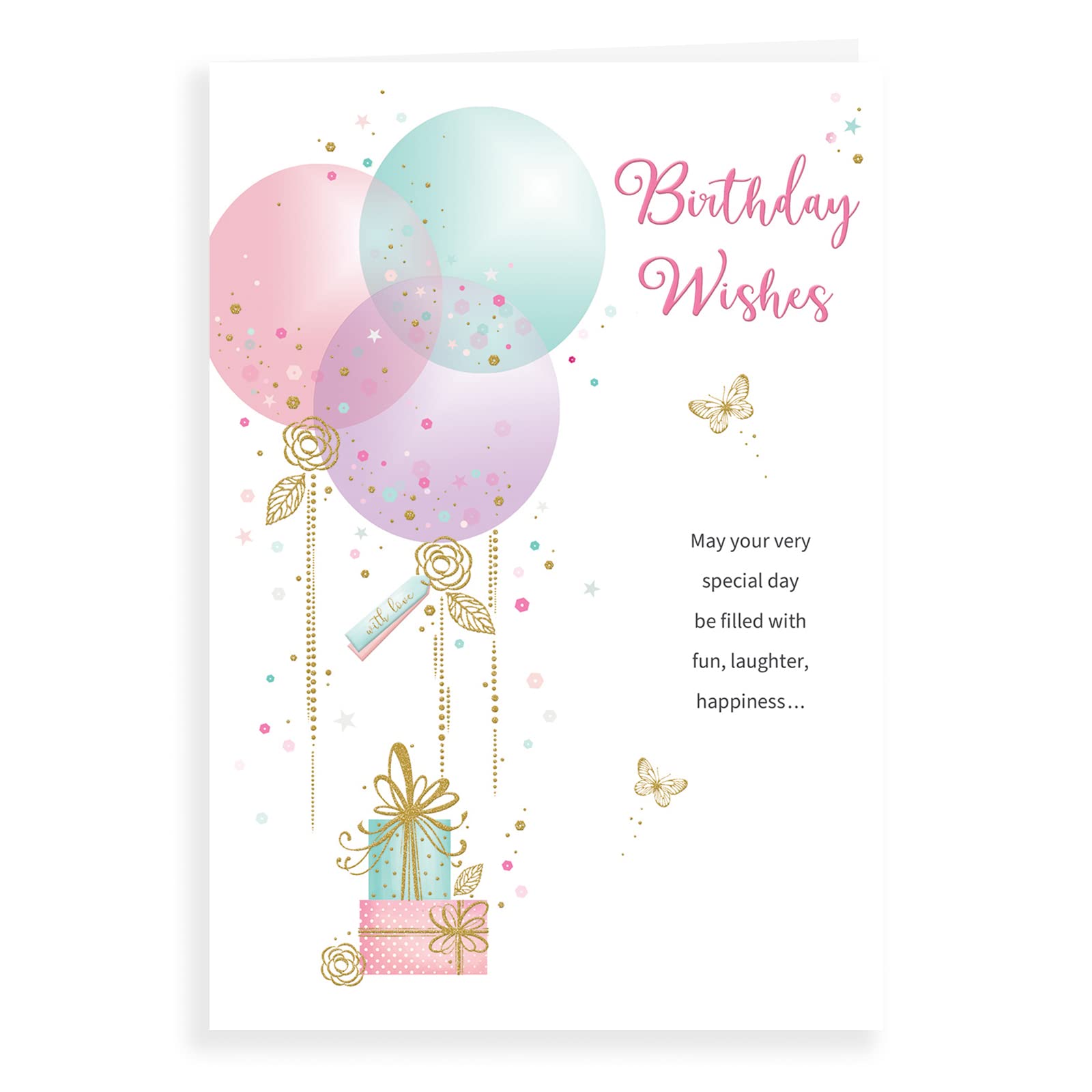 Female Birthday Card, Balloon Themed. 23x15cm