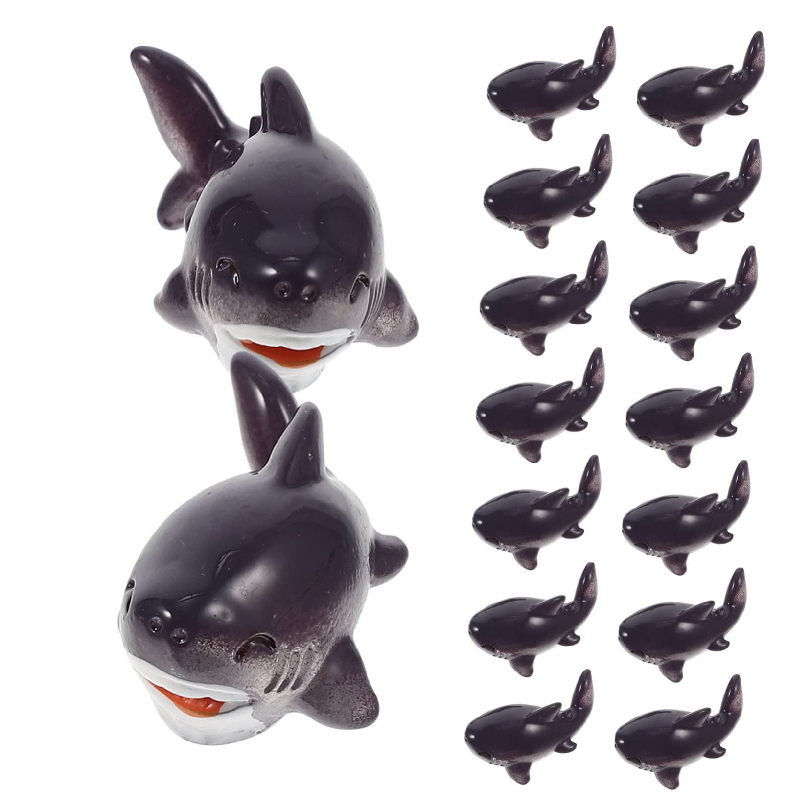 Happyyami 100 Pièces Requin Miniature Jouets Créatures Marines pour Enfants Chiffres De Requin Animal Marin Modèle De Requin Sculpture De Requin Baignoire Décorations Résine Synthétique