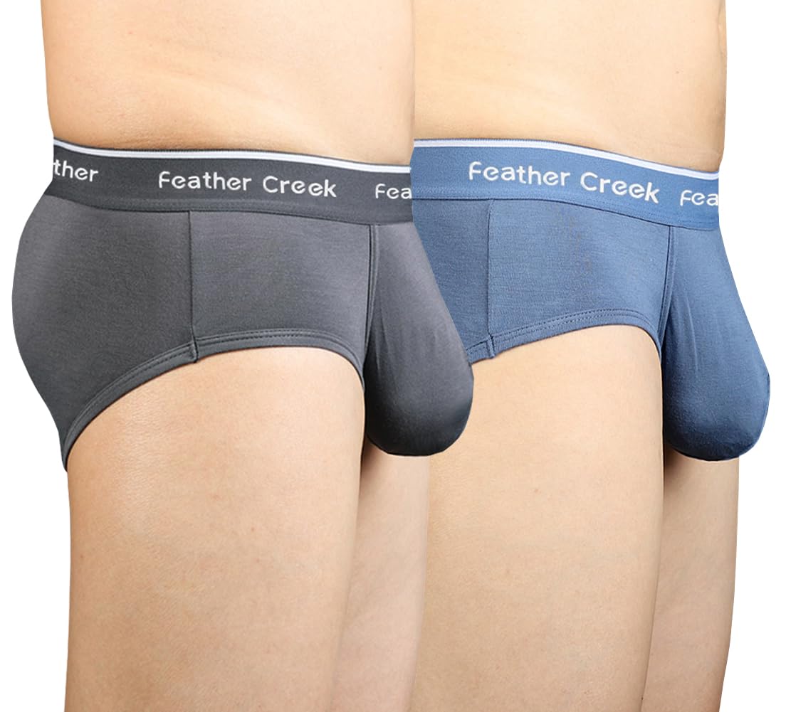 Mens Pouch Trunks Separate Big Enhance Underwear Briefs Comfy Mid-Rise Pouch Bikini Brief Boxer Briefs