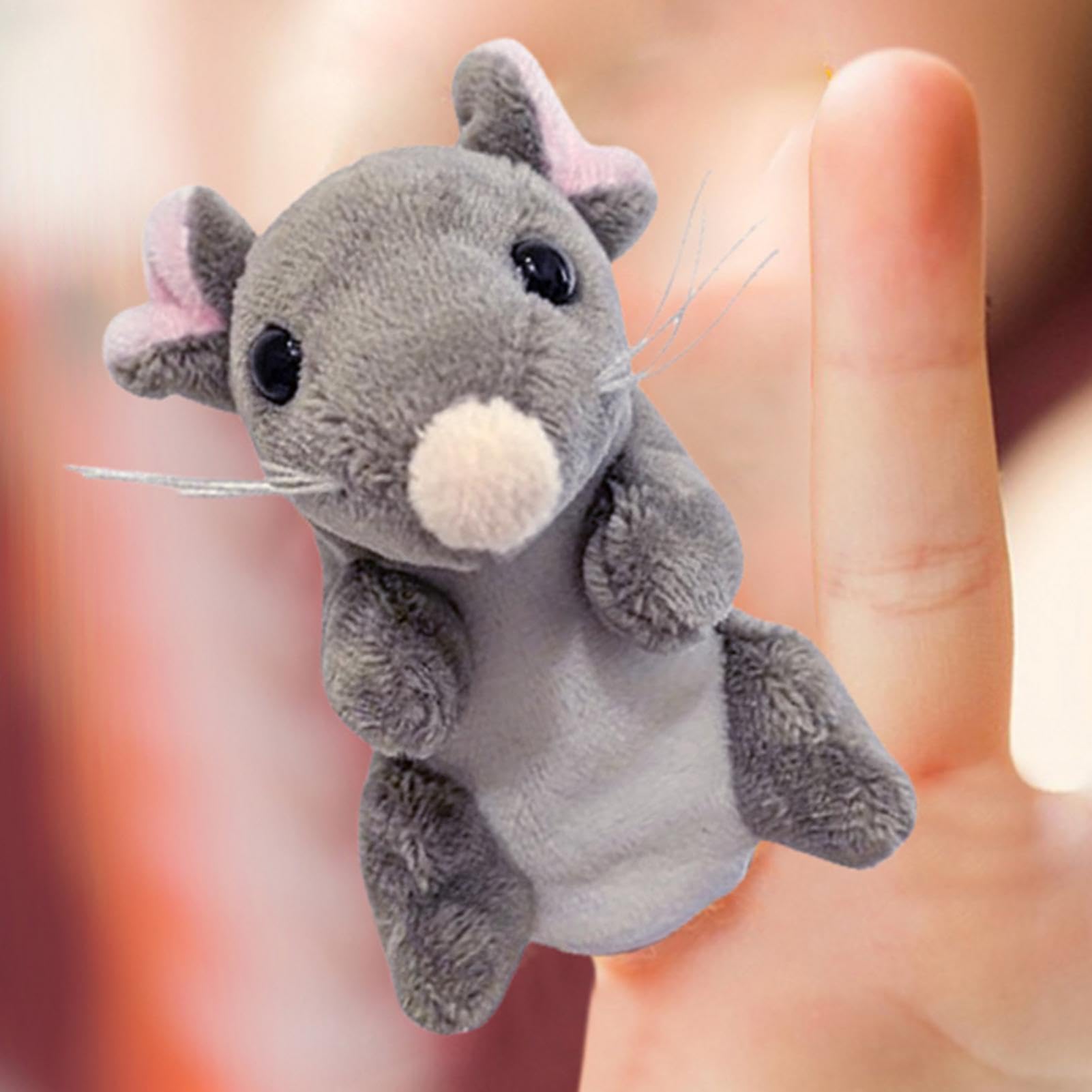 Marionnettes à Doigts Animaux – Set De 1 Marionnette Souris En Peluche, Jouet Interactif Pour Raconter Des Histoires, Développement Créatif Dès 3 Ans