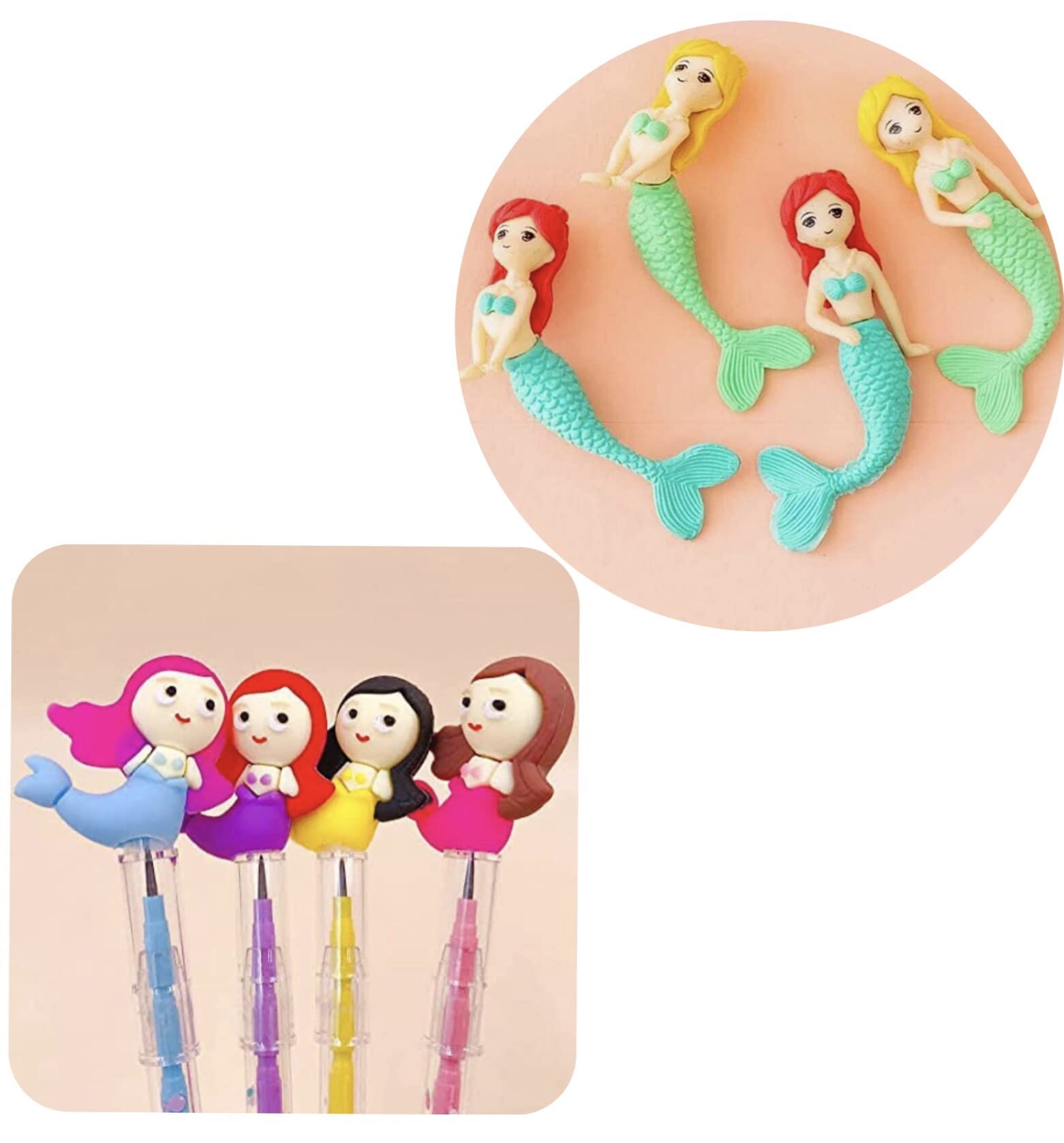 Le Delite Cute Stylish Mermaid Eraser Best Gift for Kids Unicorn Rubber Big Size Shapes Mermaid Pencil Erasers (Pack of 2 Pencil & 2 erasers) – Birthday Day Return Gift Party Idea for Kids Birthday (B09H7JSQV9) Amazon Price History, Amazon Price Tracker