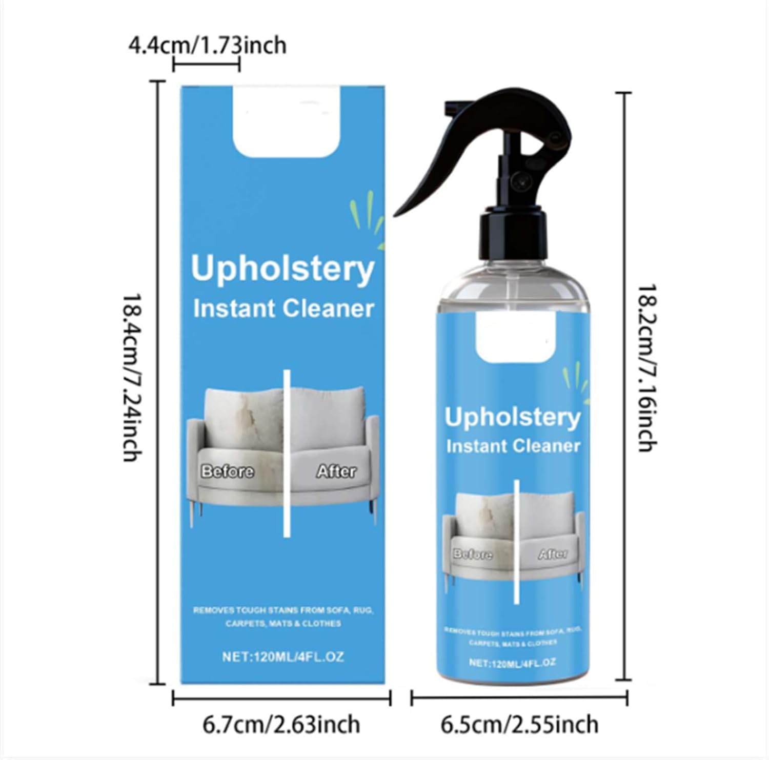 2026 Must-Have Upholstery Cleaner! Pro Formula Erases Tough Stains, Safely Cares for Fabrics, Leaves Everything Fresh like New, Fabric Cleaner and Stain Remover Spray - Quick Dry, No Rinse (12.69oz)