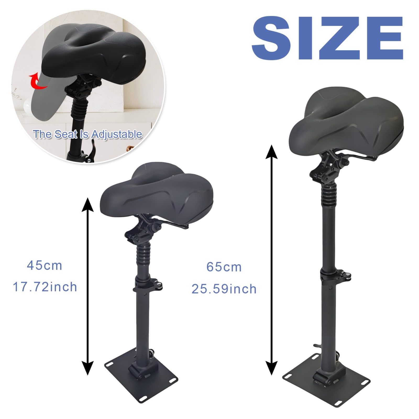 Siège de Trottinette électrique, Fixation de siège de Trottinette réglable et Absorbant Les Chocs, Accessoire de Remplacement pour Segway Ninebot E3/E3Pro
