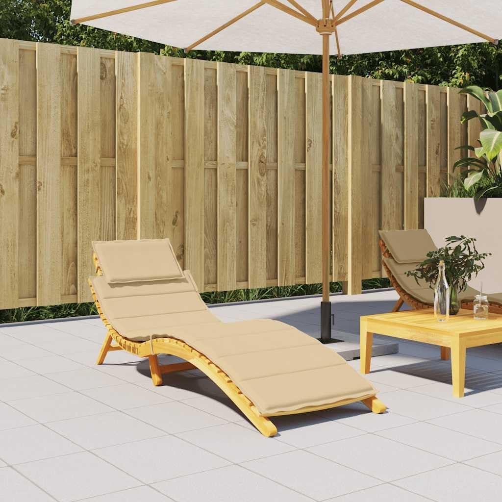 Generico Cuscino per Lettino Prendisole Beige mélange 186x58x4cm Tessuto,Casa e Giardino,Arredo,Cuscini per sedie-4002479