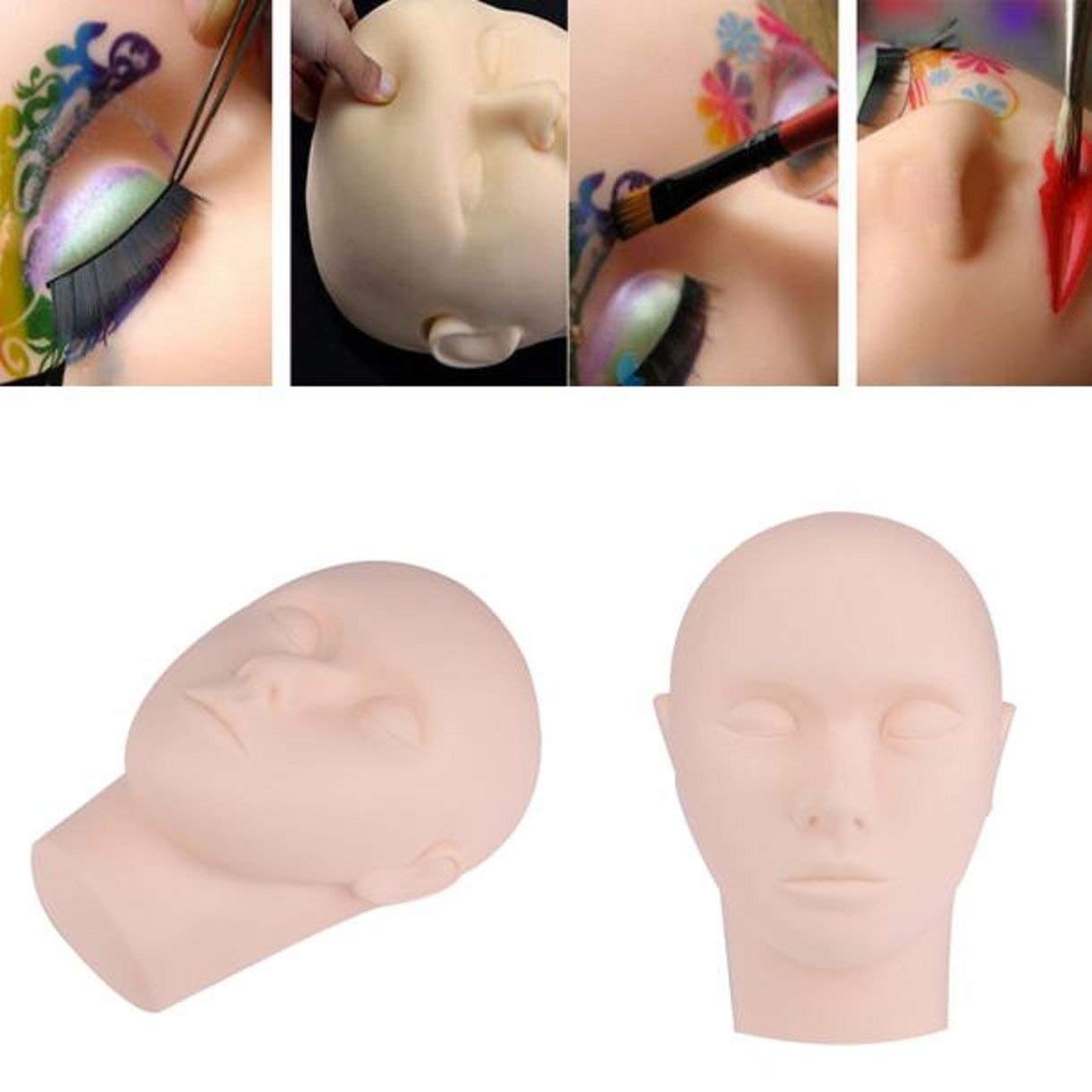 SOHAM SHREE Mannequin Head for Makeup Practice Eyelash Mannequin Training Head Closed Practice Model Massage Head Dummy (Mannequin Head Part) 2