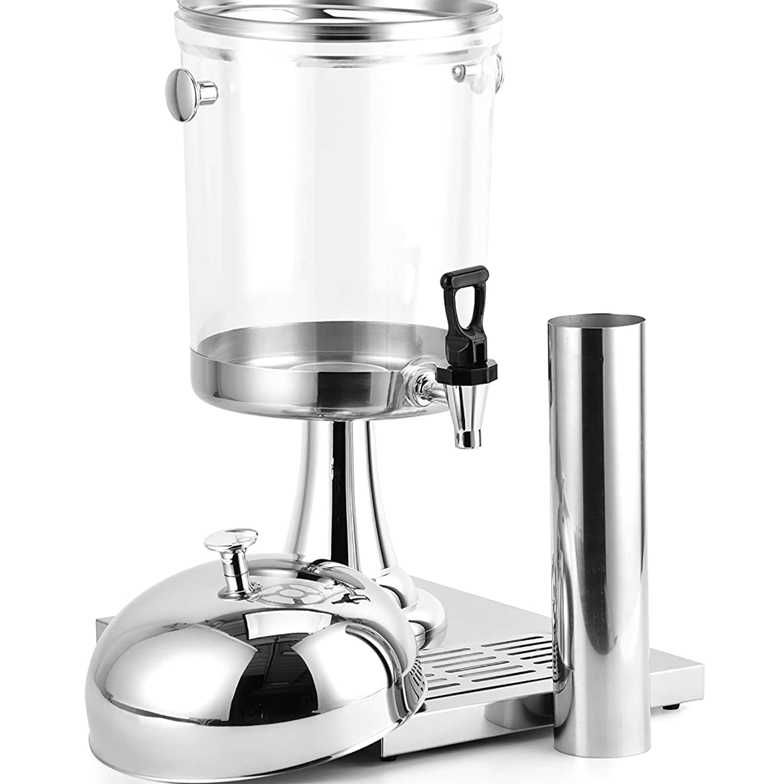 COYEUX Distributeur de Boissons, Distributeur de Boissons en Verre avec Couvercle, avec bac d'égouttage et Base, gobelet à jus de 8 l avec réfrigérateur à glaçons, Convient pour Les jus, l'extérieur