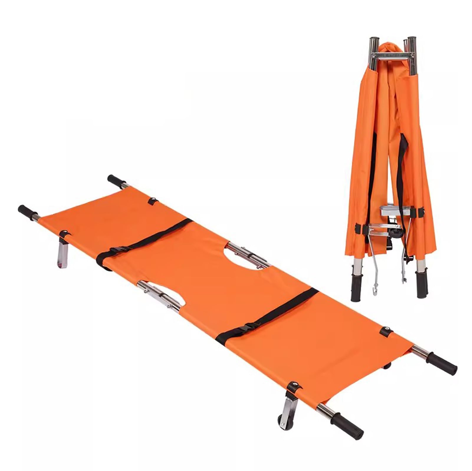 Camilla Plegable para Ambulancia Medica, Camilla Médica Portátil, Camilla Plegable De Rescate De Emergencia, Camilla Multifuncional De Rescate Y Transporte De Pacientes (Orange A)