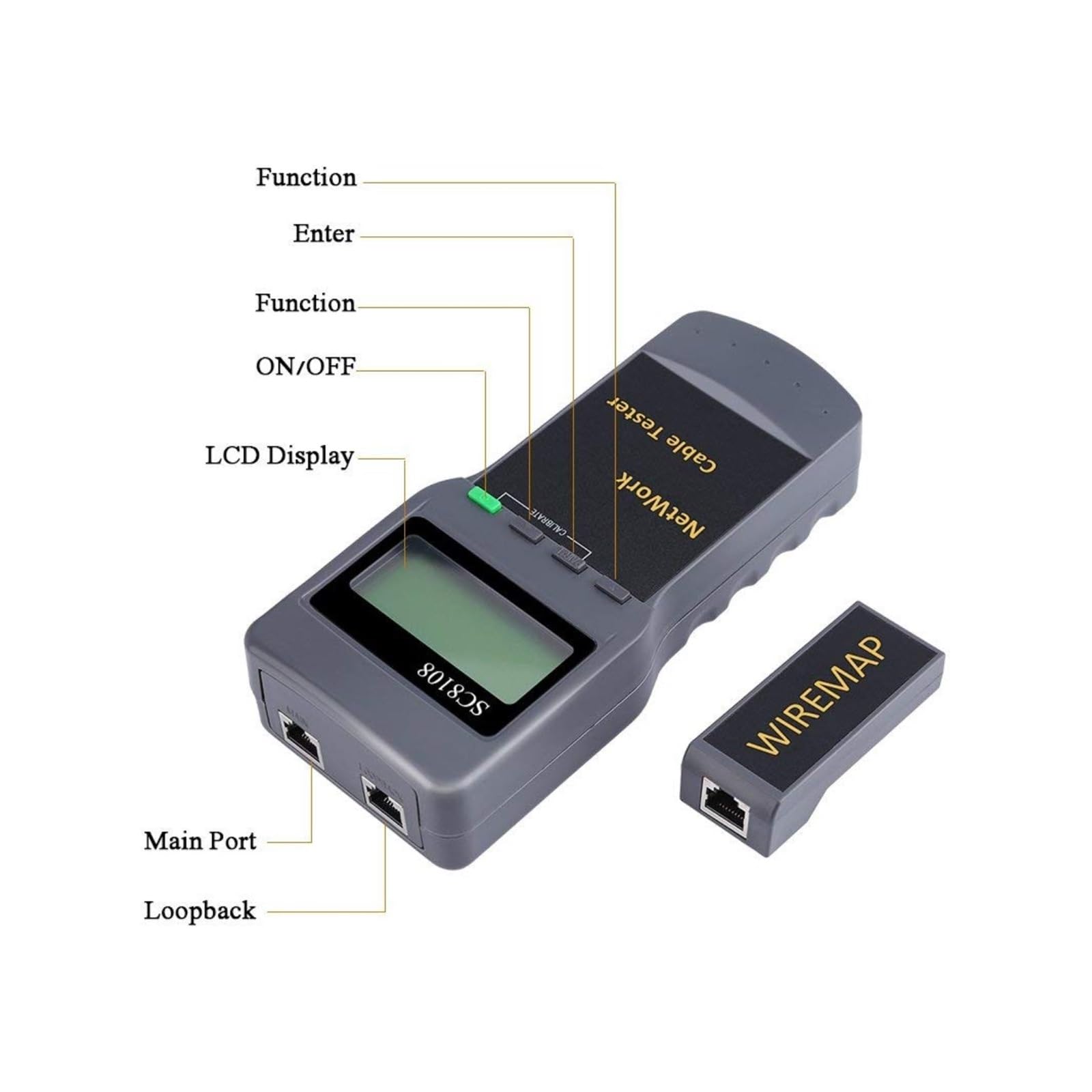 Misuratore di Rete LCD PortatileTester E Misuratore di Cavi Cavo Telefonico RJ11 con Display LCD Leggero E Portatile
