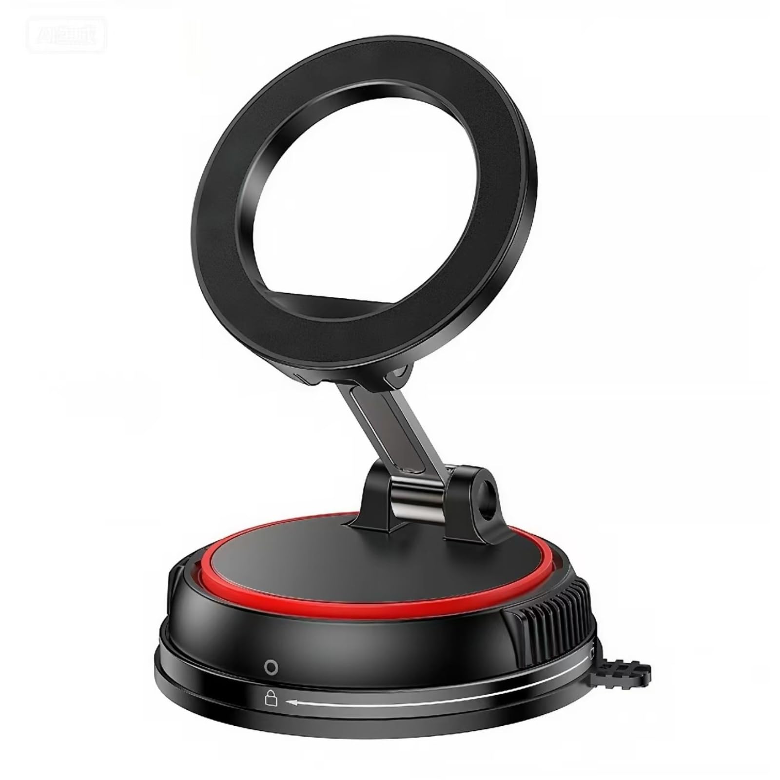 Magnetic Car Phone Mount 360-Degree Rotatable Dashboard Holder with Adjustable Base Universal Vehicle Phone Stand 1pcs-BlackRed