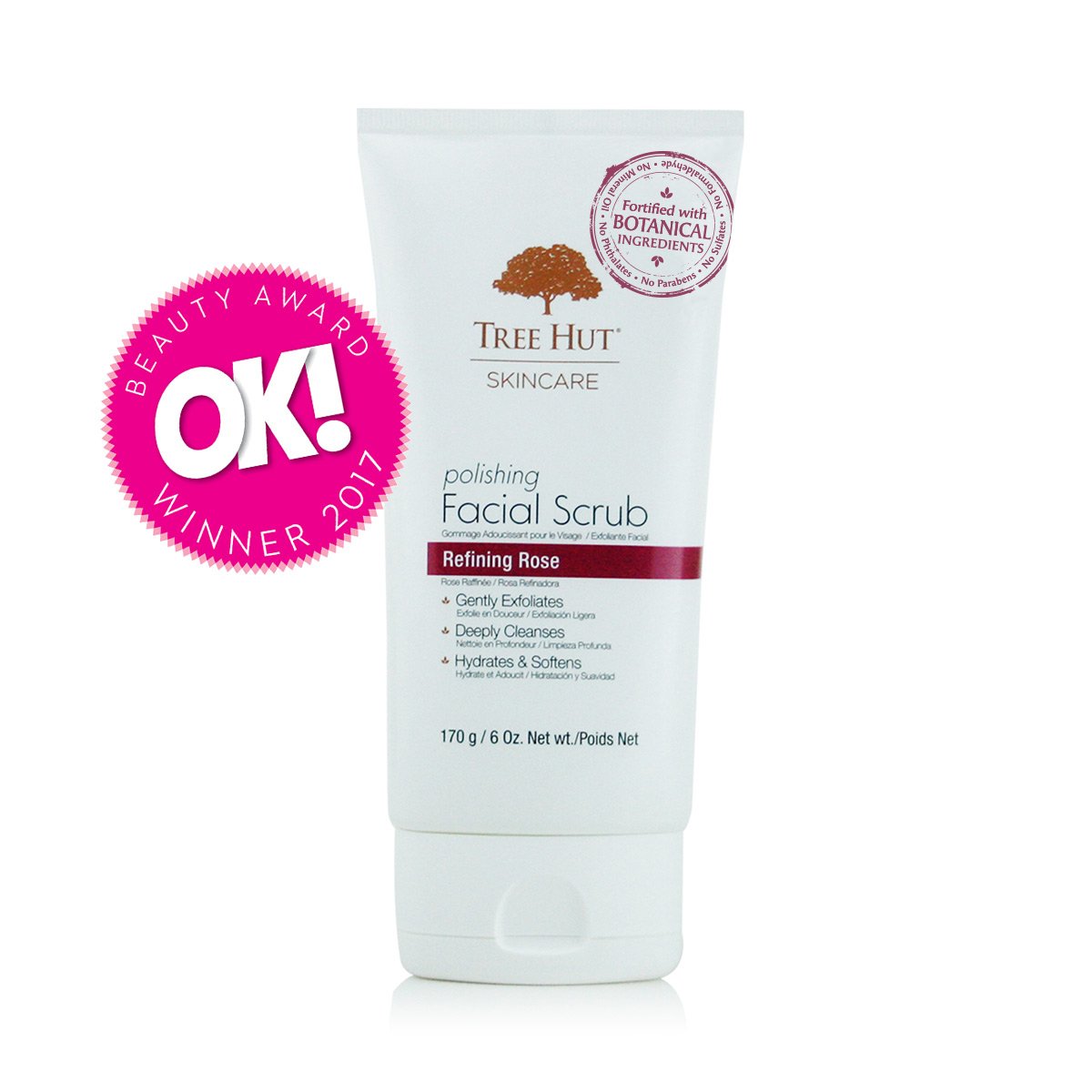 Tree Hut Skincare Polishing Facial Scrub, Refining Rose, 6 Ounce