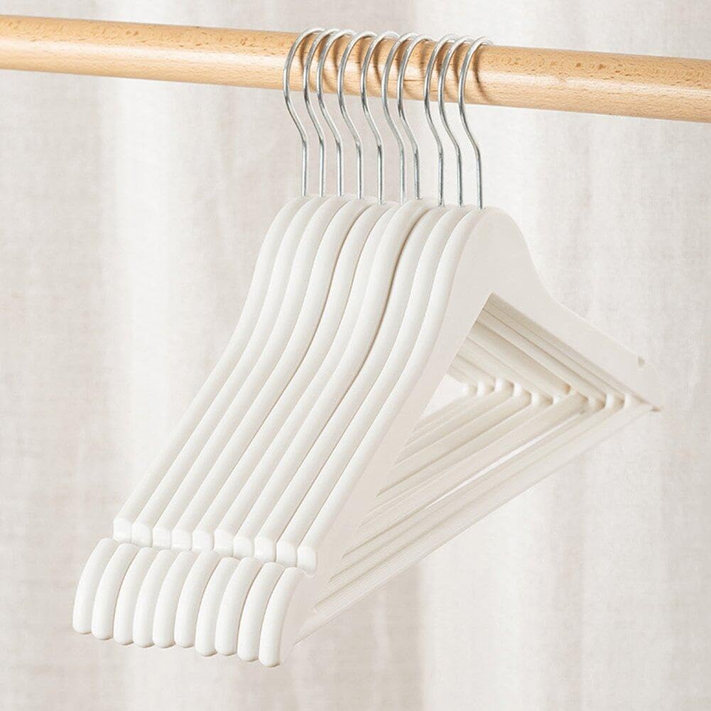 10 Grucce in Legno, Grucce per Abiti con Tacche sulle Spalle Antiscivolo, Grucce per Camicie, Giacche, Abiti, Pantaloni