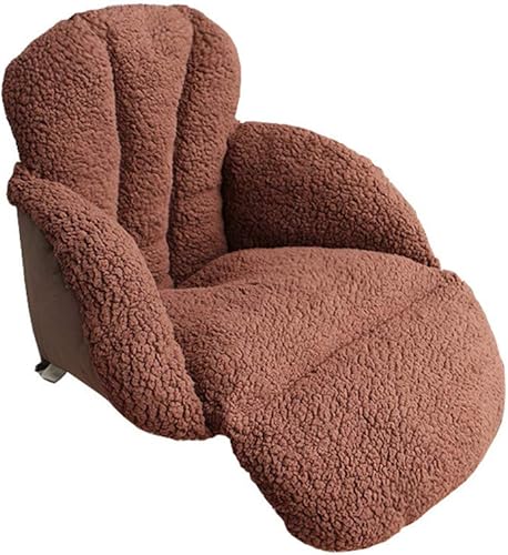 Miniatura 6 de Silla de oficina en casa, cojín para respaldo de cintura, cojín para asiento de coche, reclinable, lana de cordero cálida, cojín largo para adultos