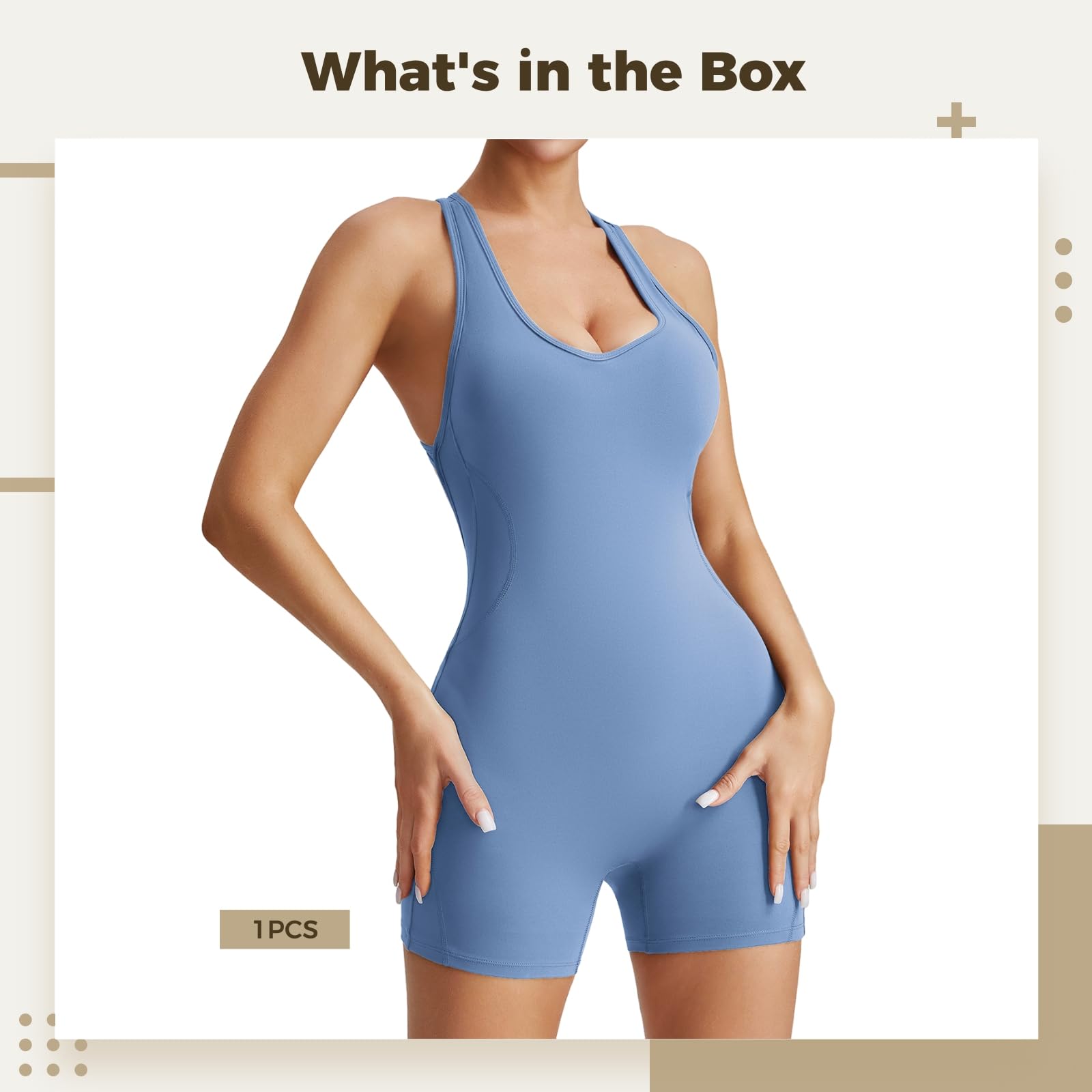 Tuta da allenamento da donna, monopezzo, abbigliamento sportivo ad alta elasticità, design elegante nero e blu