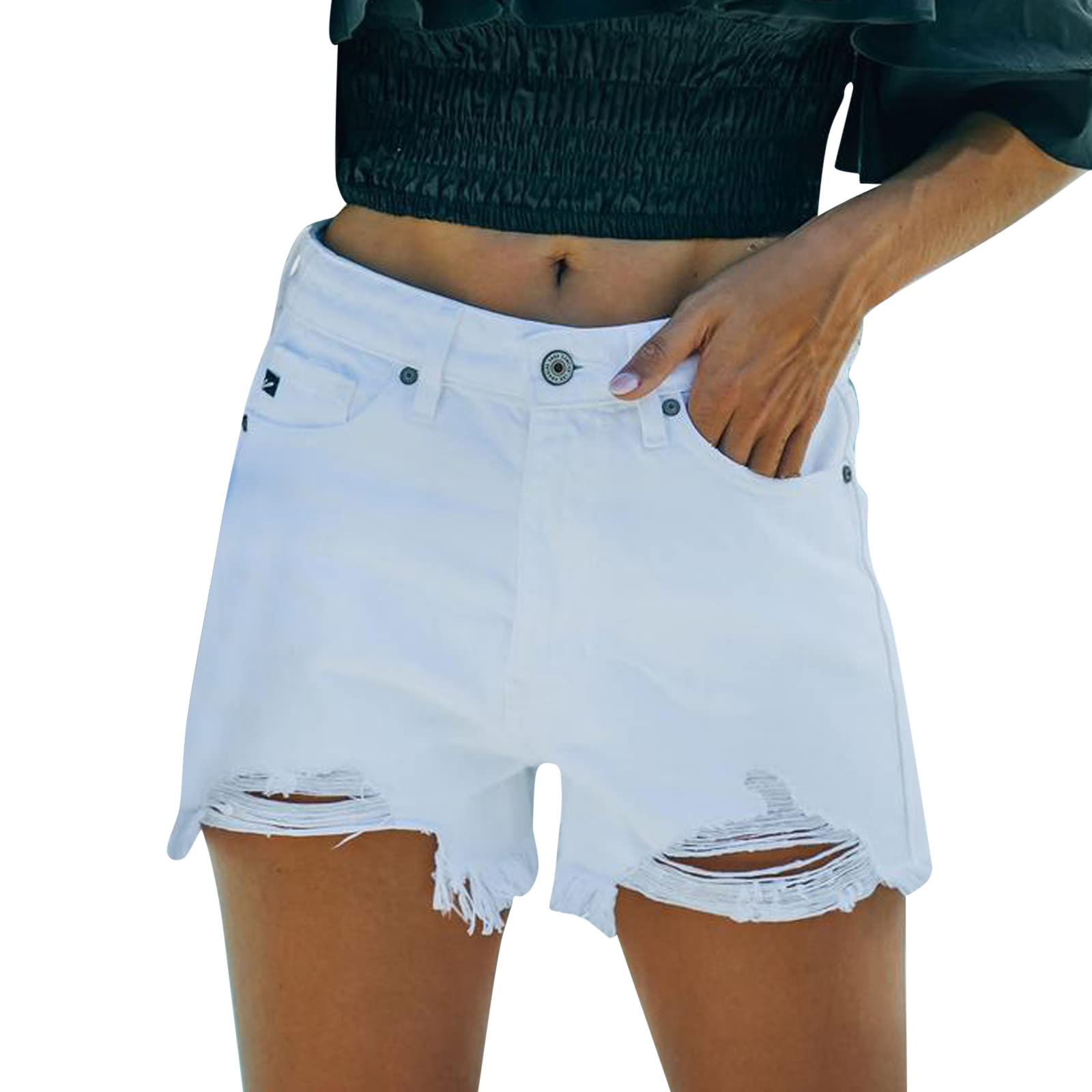 Denim Shorts Women Jeans Shorts Casual High Waist Stretch Tight