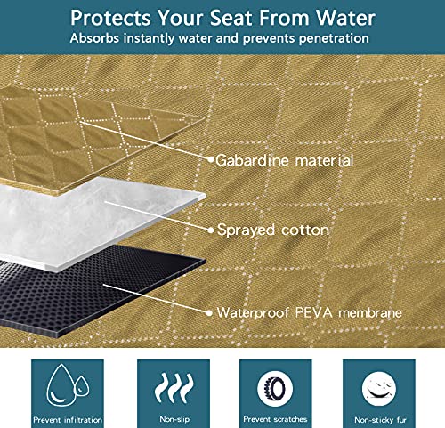 Petsfit Dog Car Seat Cover for Back Seat Protector, Scratchproof Nonslip Hammock Washable Pets Seat Covers with Mesh Window Against Dirt and Pet Fur for Cars Trucks, Khaki Petsfit Dog Car Seat Cover for Back Seat Protector, Scratchproof Nonslip Hammock Washable Pets Seat Covers with Mesh Window Against Dirt and Pet Fur for Cars Trucks, Khaki