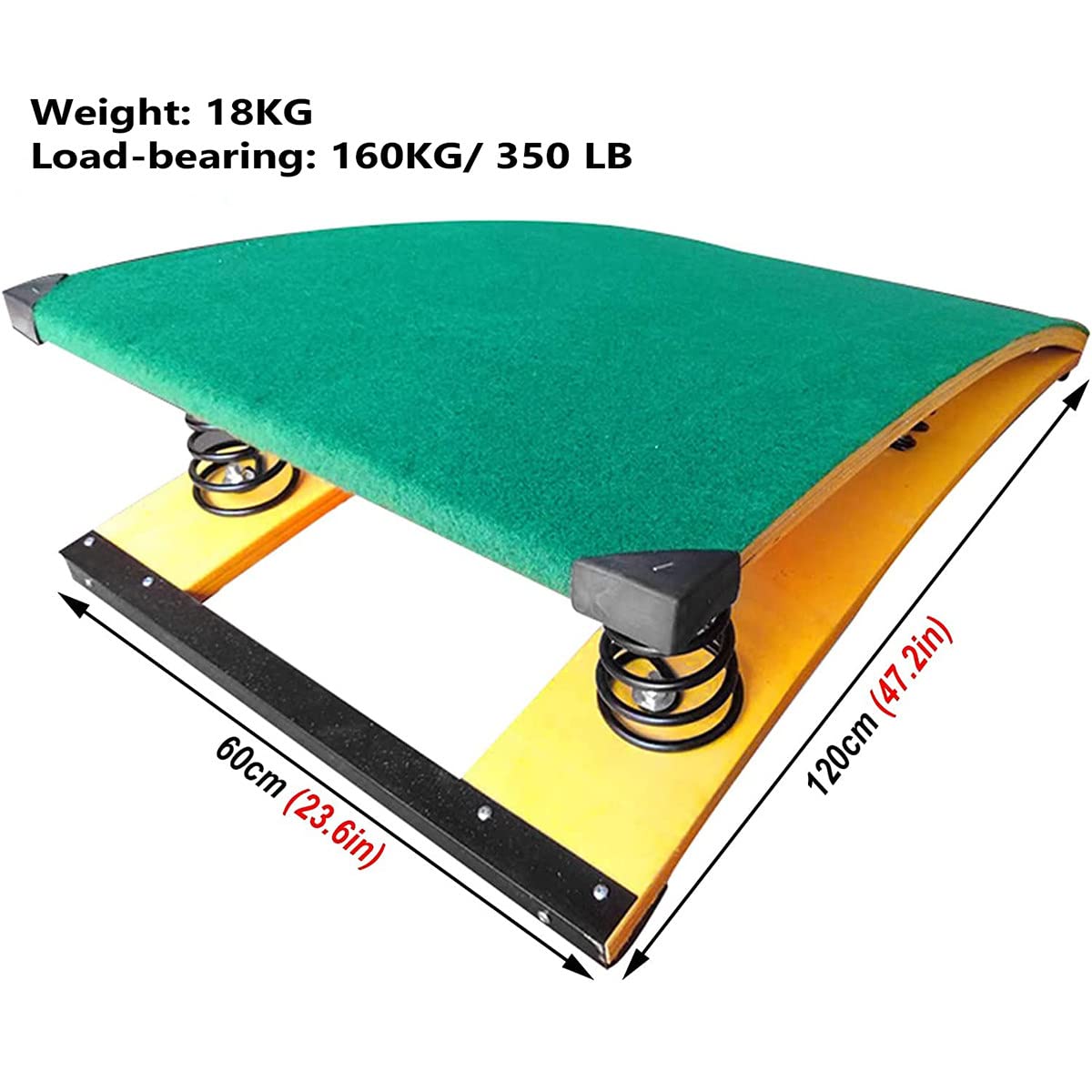 DOZPAL Gymnastics Springboard for Aldults Big Kids Teens, Spring Board Sport Equipment with Thickened 4 Springs Inside and Green Padded Carpet,4springs